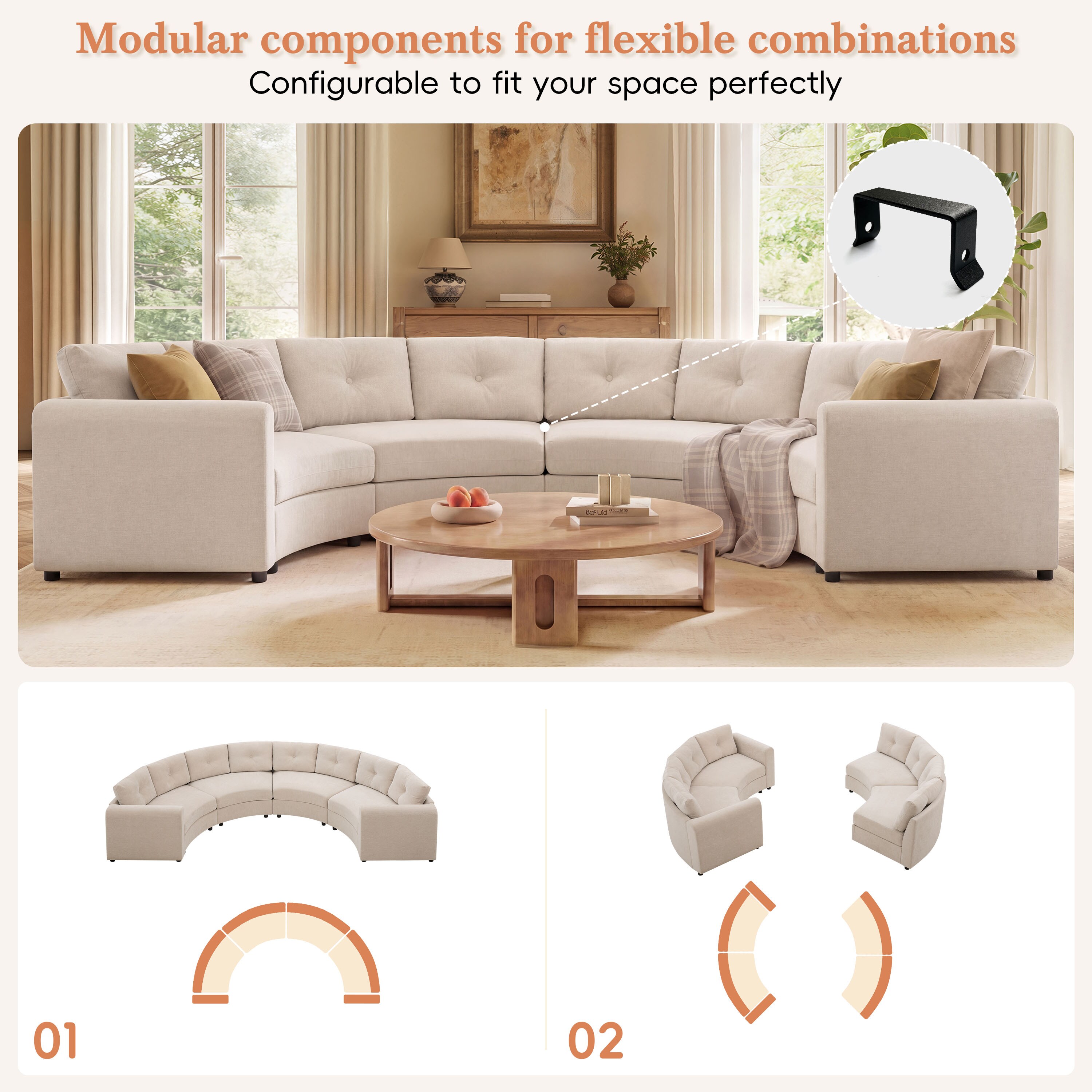 ModernLuxe L3P-N723S9822O Sofas-Loveseats - View #3