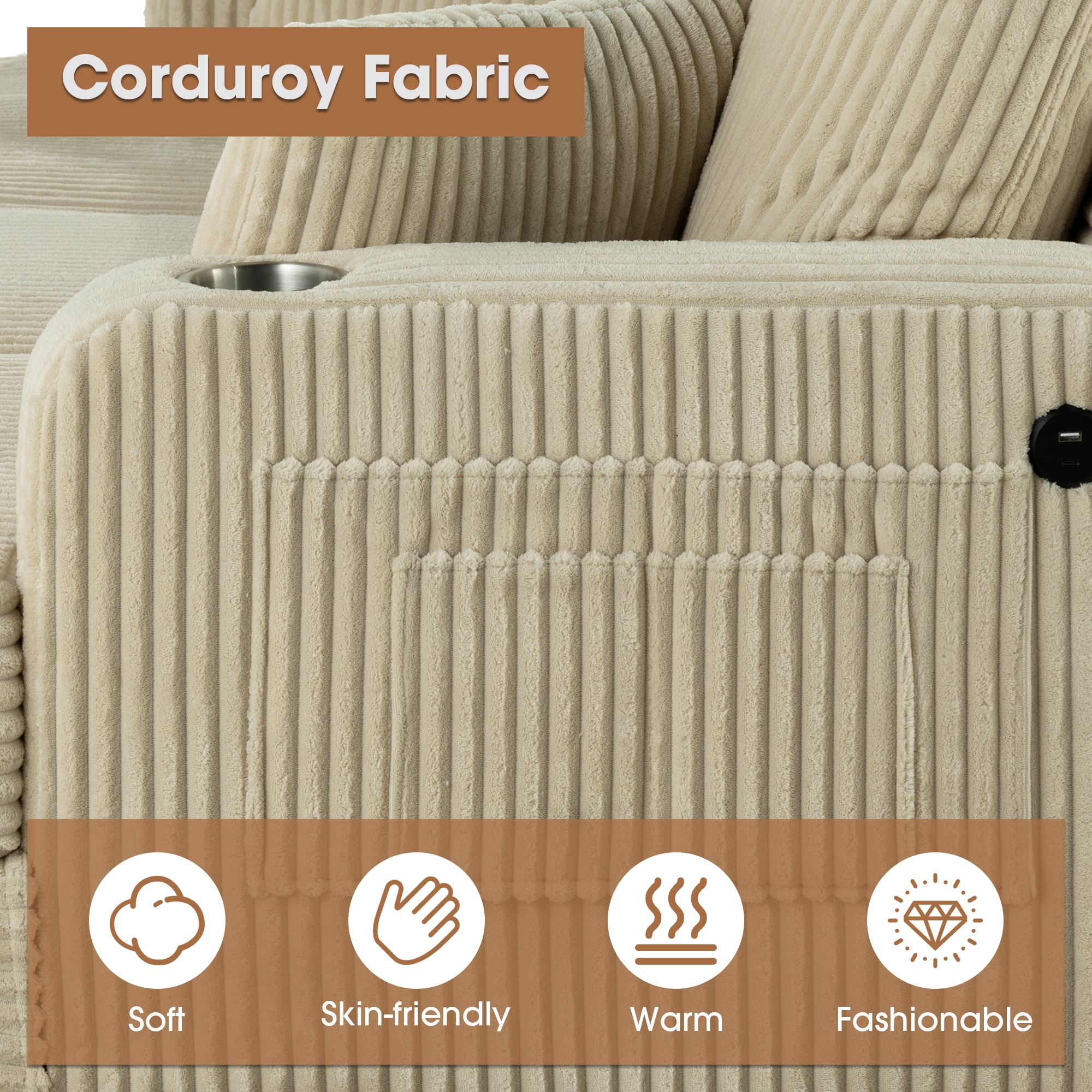 IHOMEadore MDSL6932BG Sofas-Loveseats - View #3