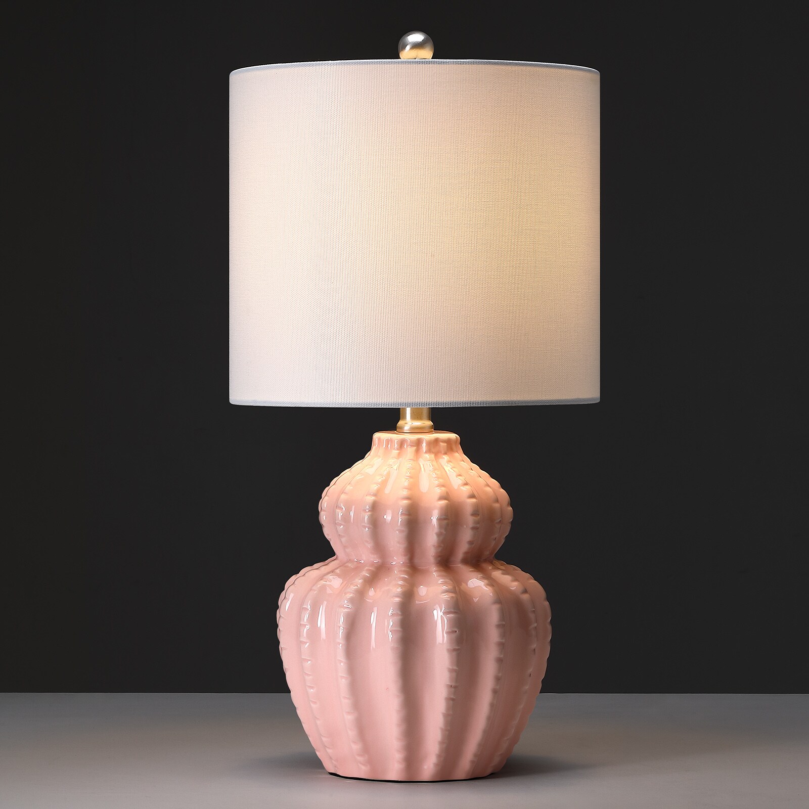 True Fine - 18.5-in Pink On/Off switch Table Lamp with Fabric Shade