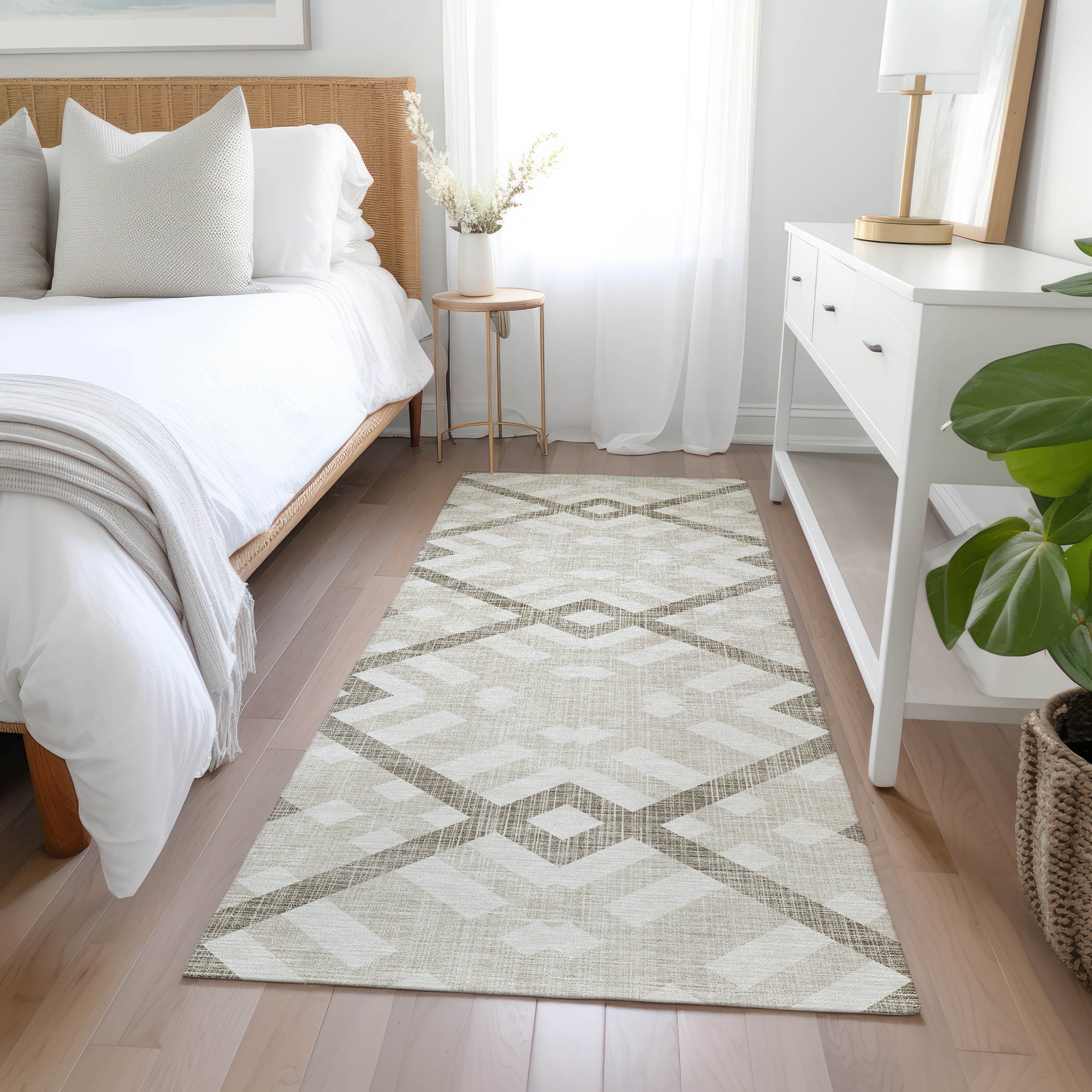 Addison Rugs ACN616BG2X8 Chantille ACN616BG 2 x 7 (ft) Polyester Beige Rectangular Indoor/Outdoor Abstract Machine washable Runner rug