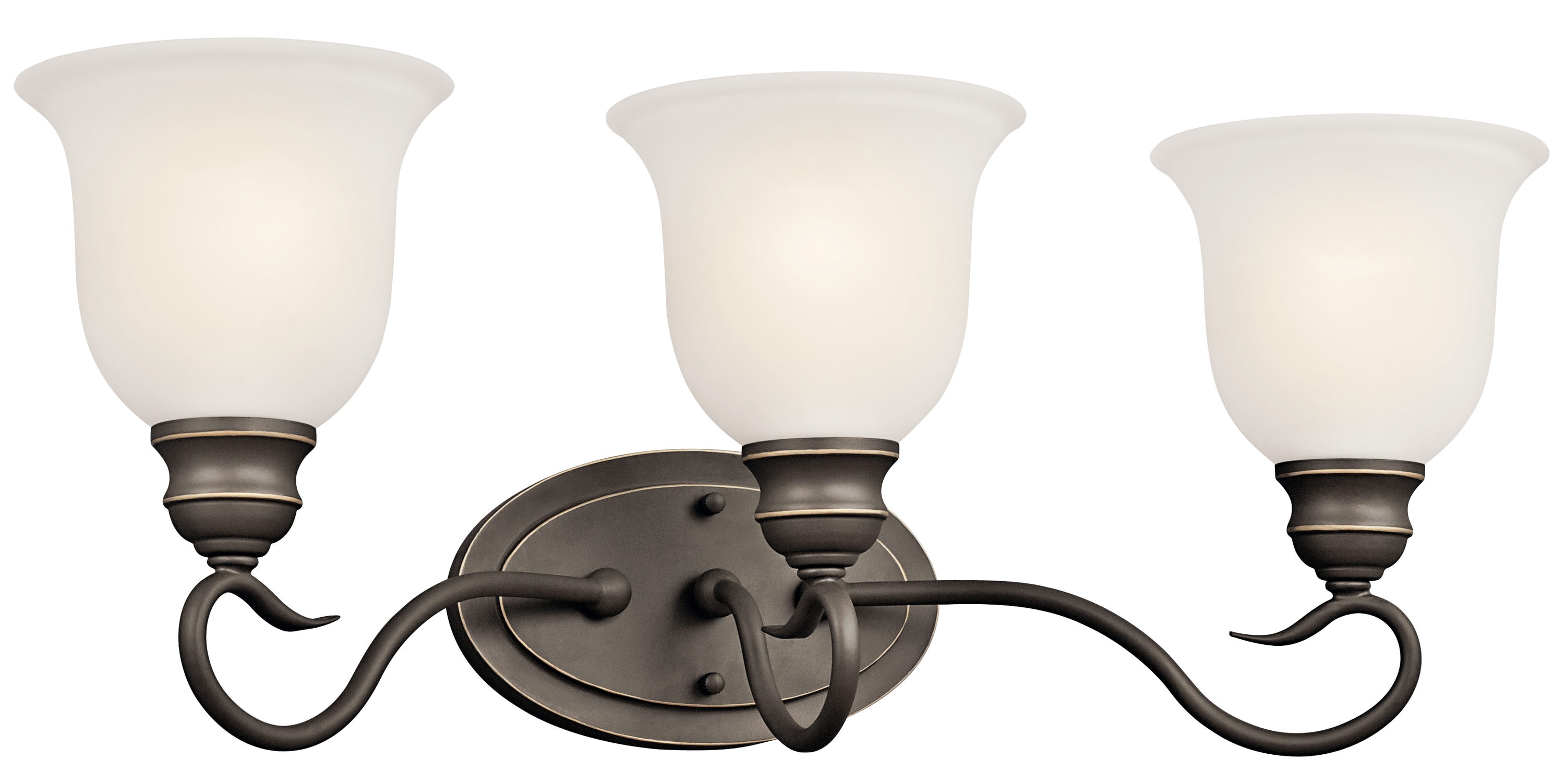 Kichler 45903OZL18 Tanglewood 23.25-in 3-Light Olde Bronze LED Transitional Vanity Light