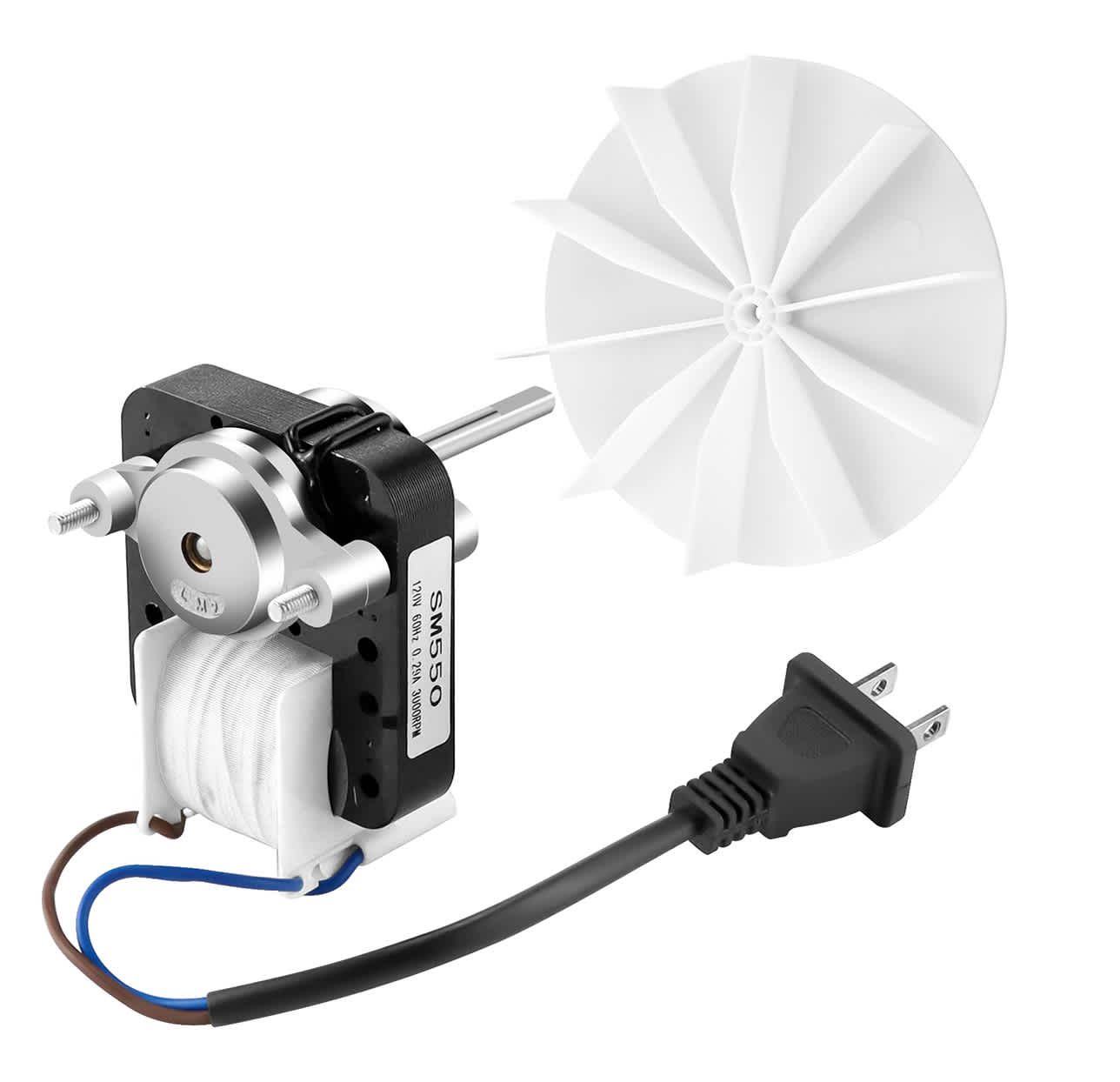 Aoibox  Bathroom Exhaust Fan Motor Kit SM550 120V 60Hz 0.29A 50CFM 3000RPM Fits Nutone Broan Ventorola 1 Kit 4 1/2 in Blade