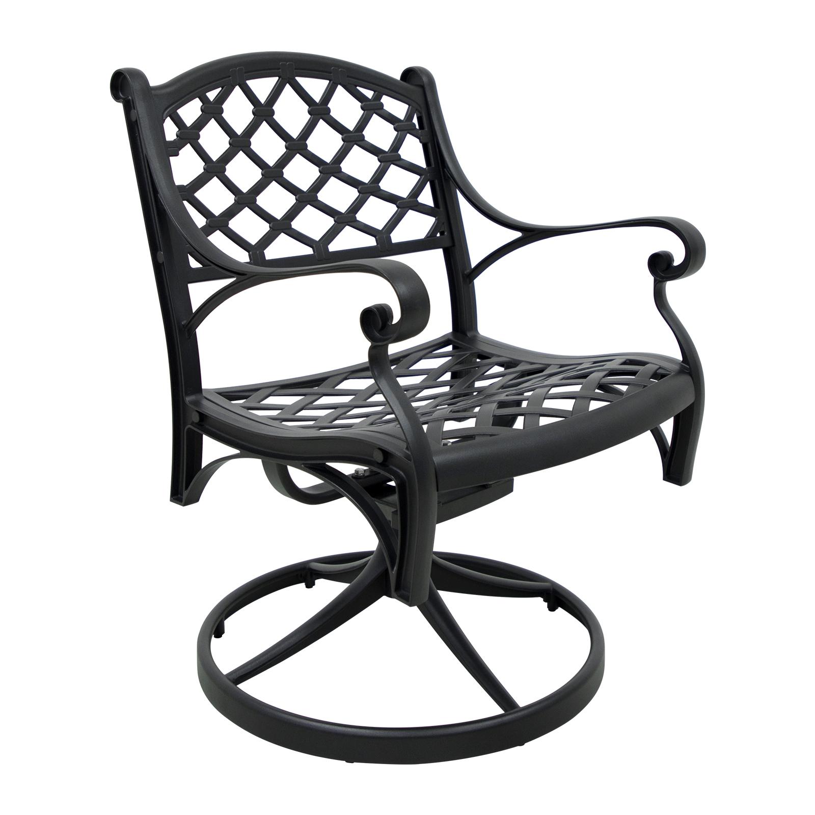 Bayfeve BF-7087SKH Patio Swivel Chair Swivel Dining Chair with Solid Seat