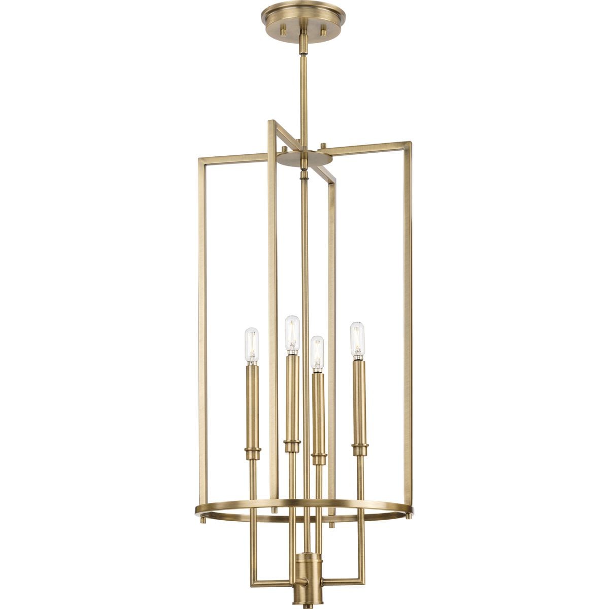 Progress Lighting P500363-163 Elara 4 -Light Brass Transitional For Use in Bedrooms, Dining Rooms, Foyers, Kitchens, Living Rooms Chandelier