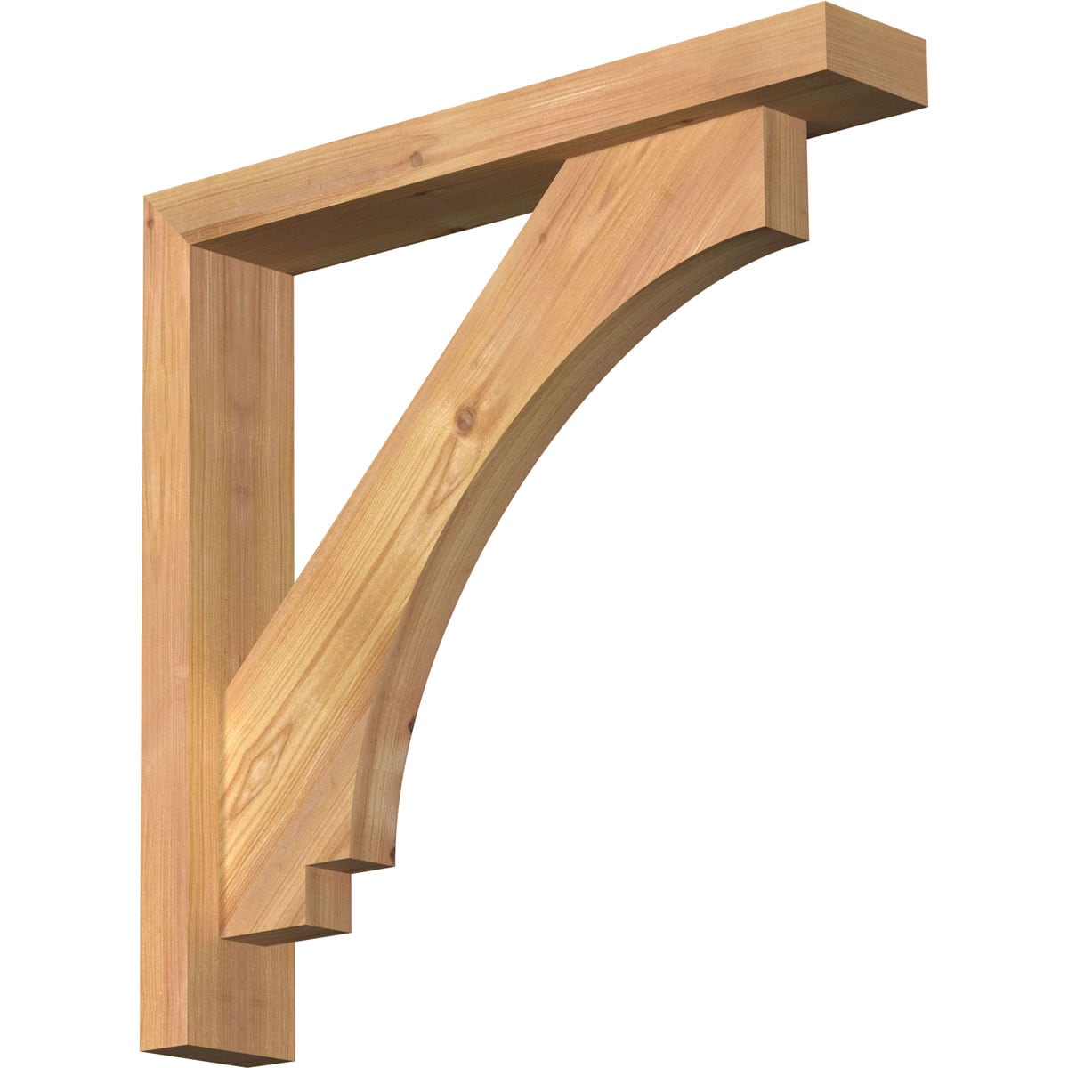 Ekena Millwork 1462716 Imperial Block Smooth Bracket with Offset Brace 3-1/2-in x 20-in x 20-in Western red cedar Brown Wood Standard bracket