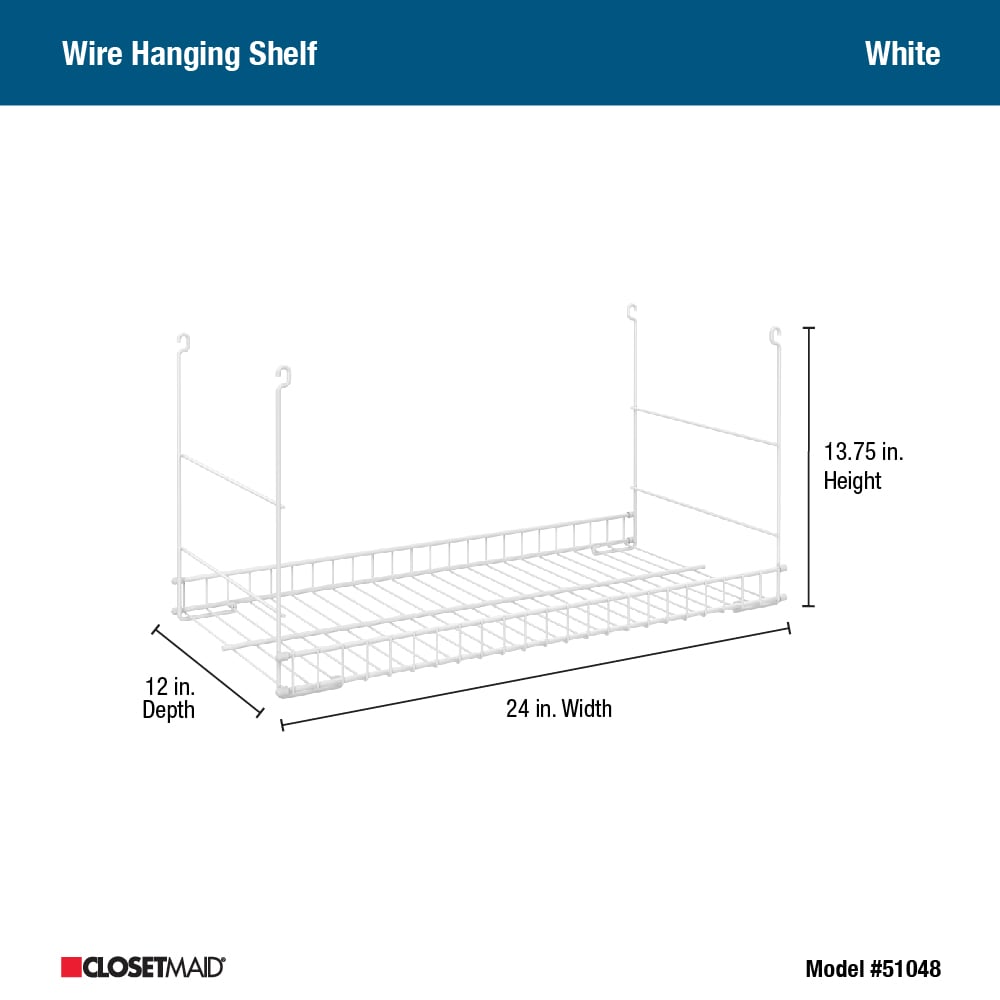 ClosetMaid Hanging 24-in X 13.75-in X 12-in White Wire Shelf Unit 51048 ...