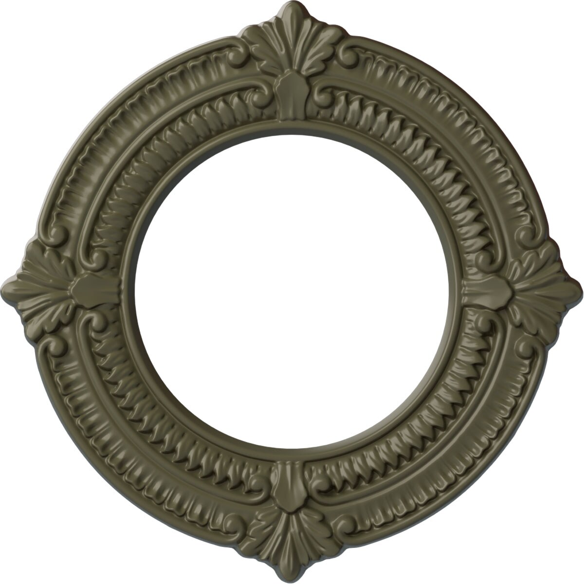 Ekena Millwork CM11BNPTF Benson 11.125-in W x 11.125-in L Painted Turtle Polyurethane Whole Ceiling Medallion