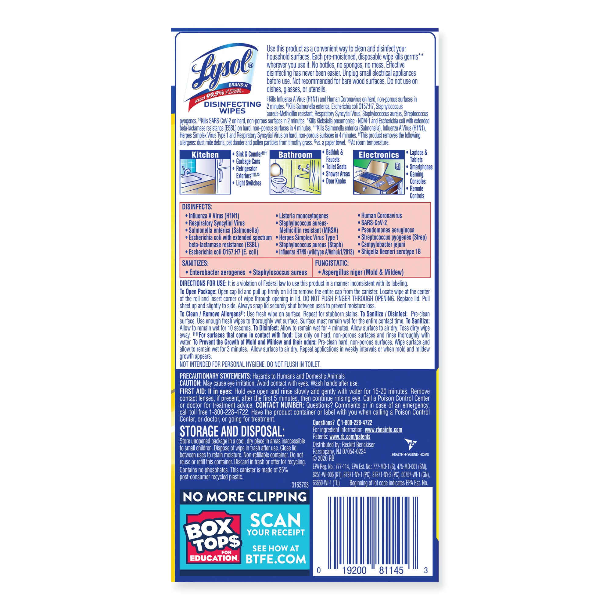 LYSOL 35-Count Lemon and Lime Blossom Disinfectant Wipes All-Purpose ...