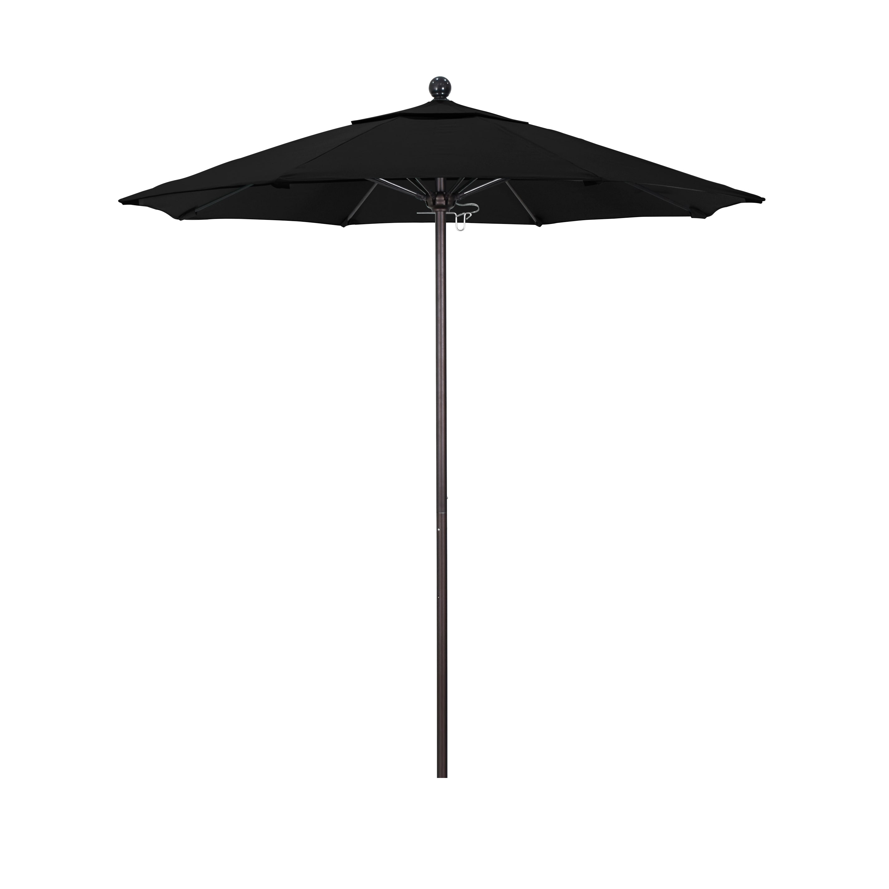 California Umbrella ALTO758117-5408 7.5-ft Aluminum Black No-tilt Market Patio Umbrella