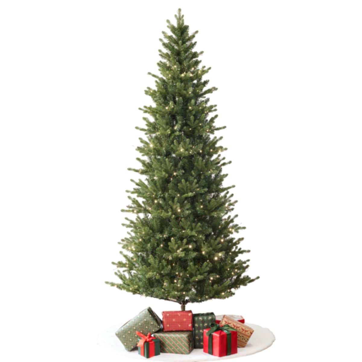 Zyerch Alpine Pine 6.5ft Christmas Tree PreLit Artificial with 1489 ...