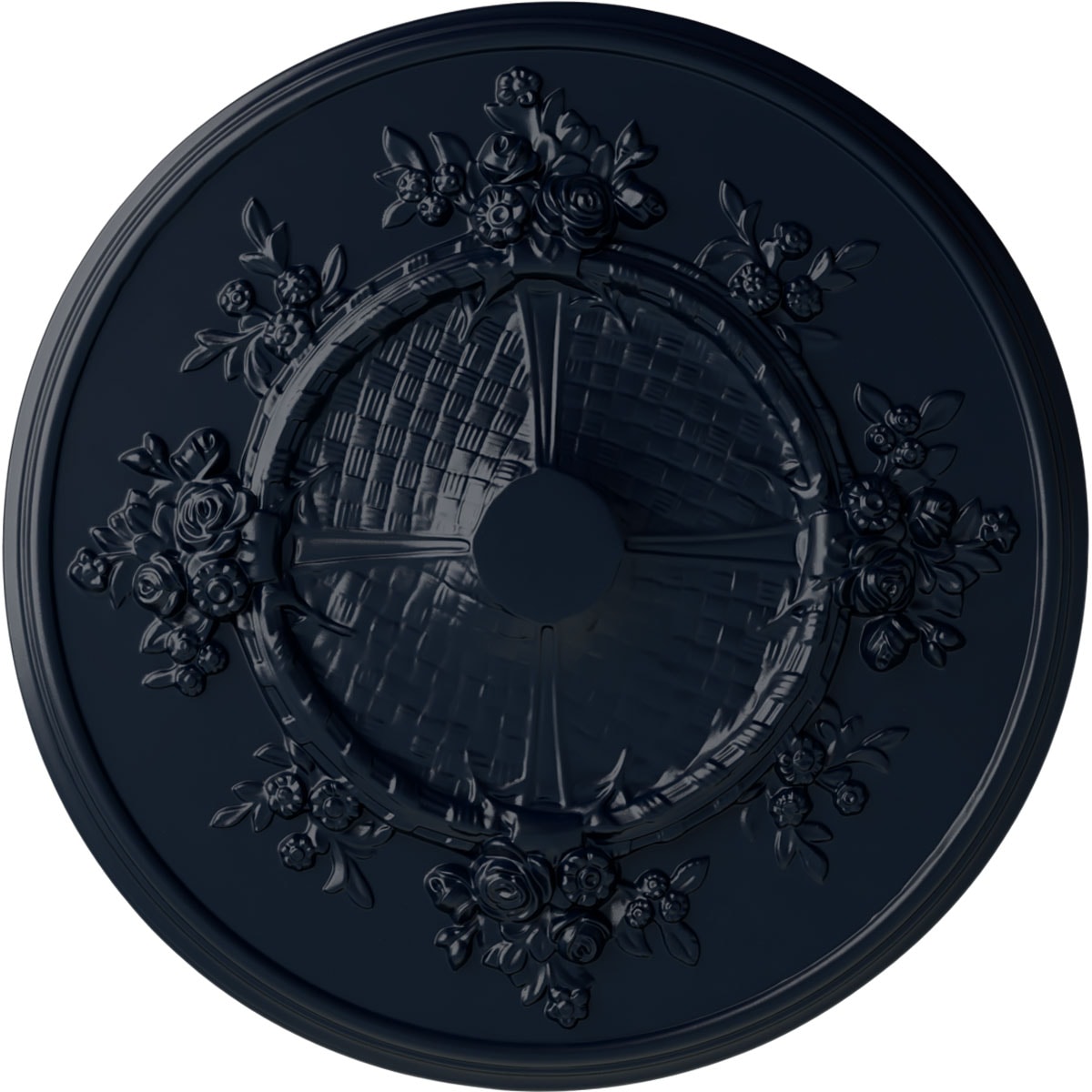 Ekena Millwork CM27FLMDF Flower 27-in W x 27-in L Painted Midnight Dream Polyurethane Whole Ceiling Medallion
