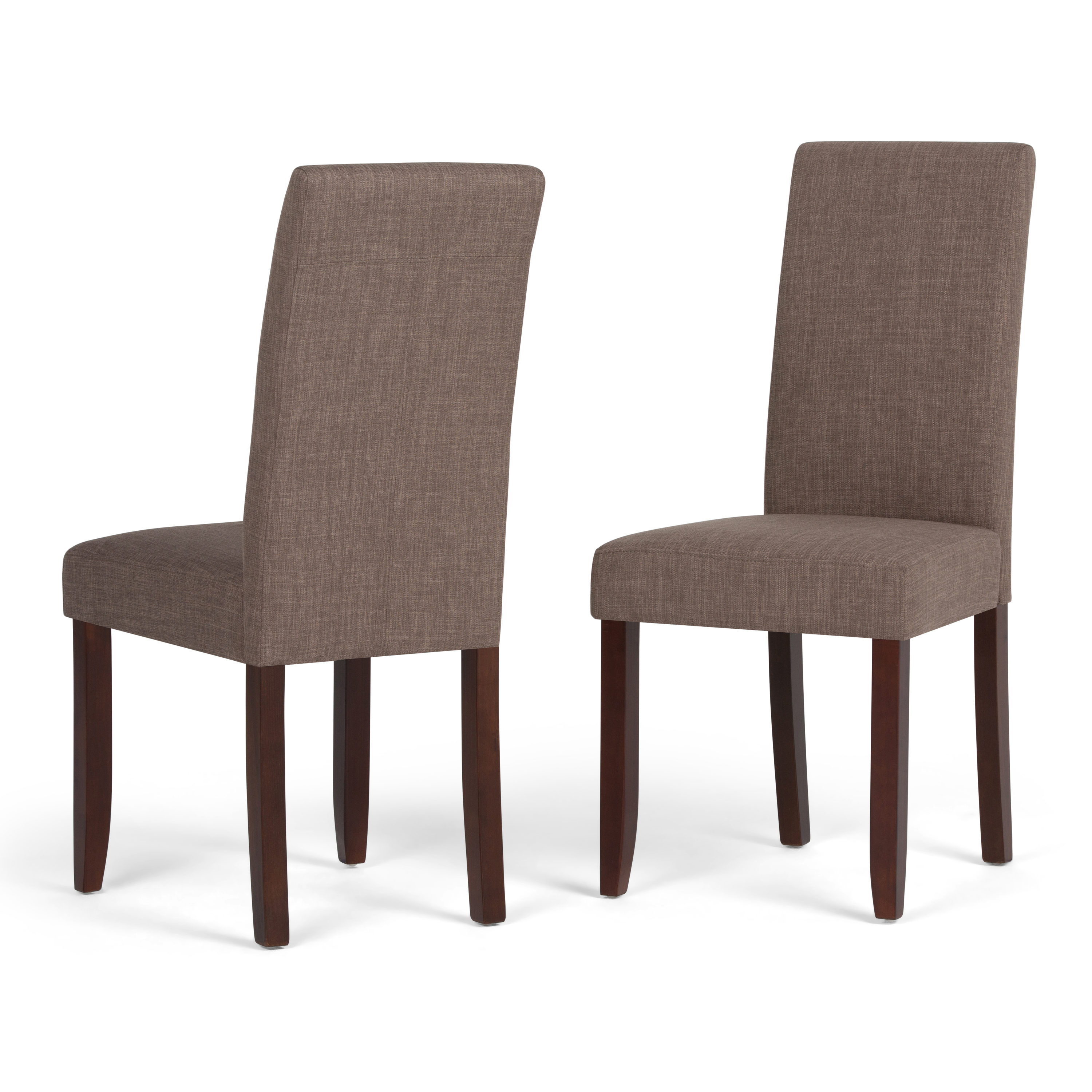 Simpli Home WS5113-4-LML Set of 2 Acadian Contemporary/Modern Linen Upholstered Dining Side Chair (Wood Frame)