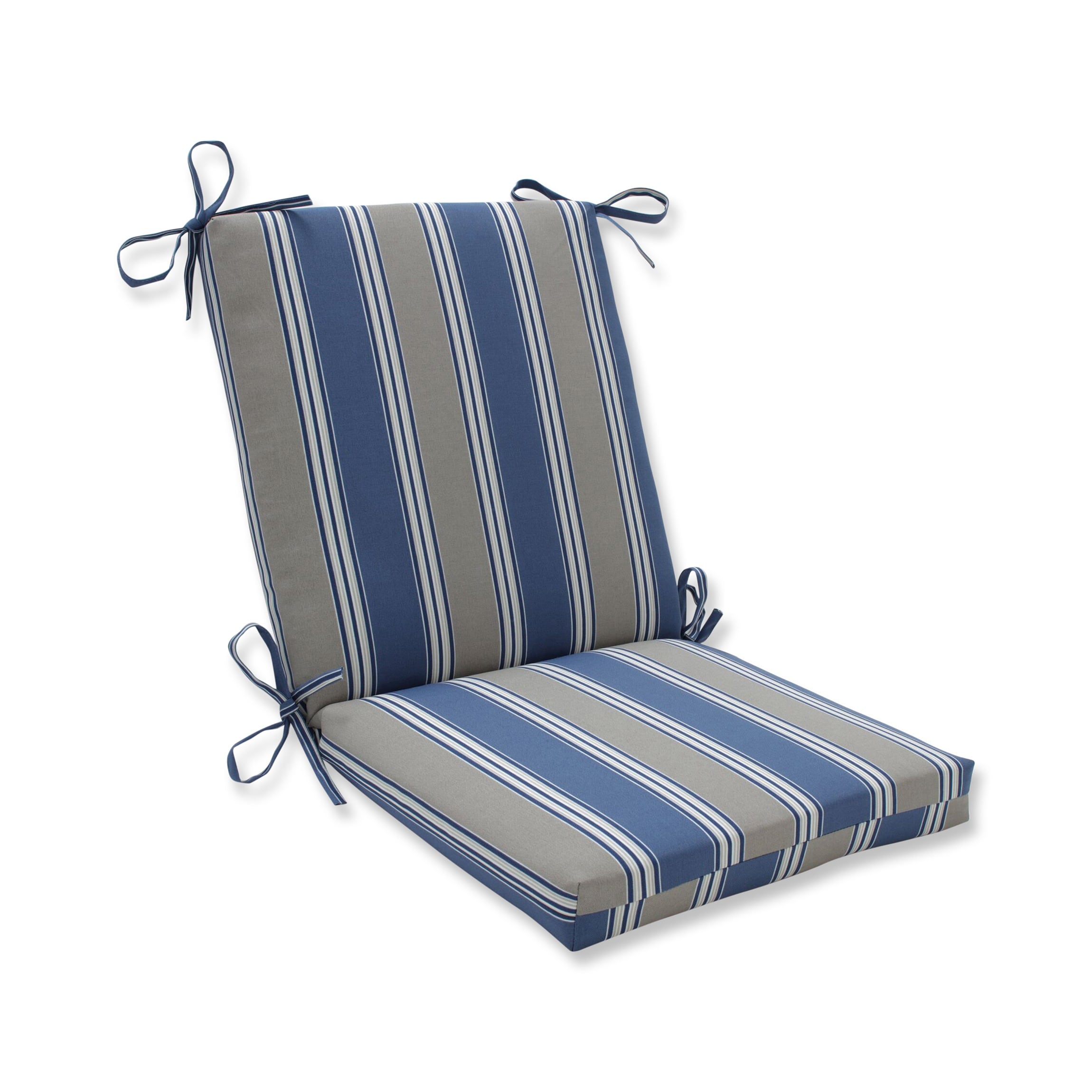 Pillow Perfect 384962 Hamilton Cadet 36.5-in x 18-in Blue Patio chair cushion