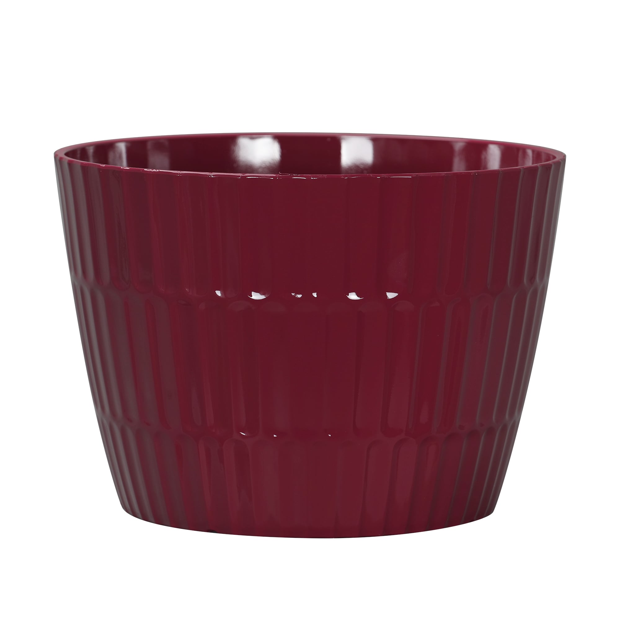 Style Selections PLG1714PRH Round 12.72-Inches W Medium Red Resin Contemporary/Modern Indoor/Outdoor Planter with Drainage Holes