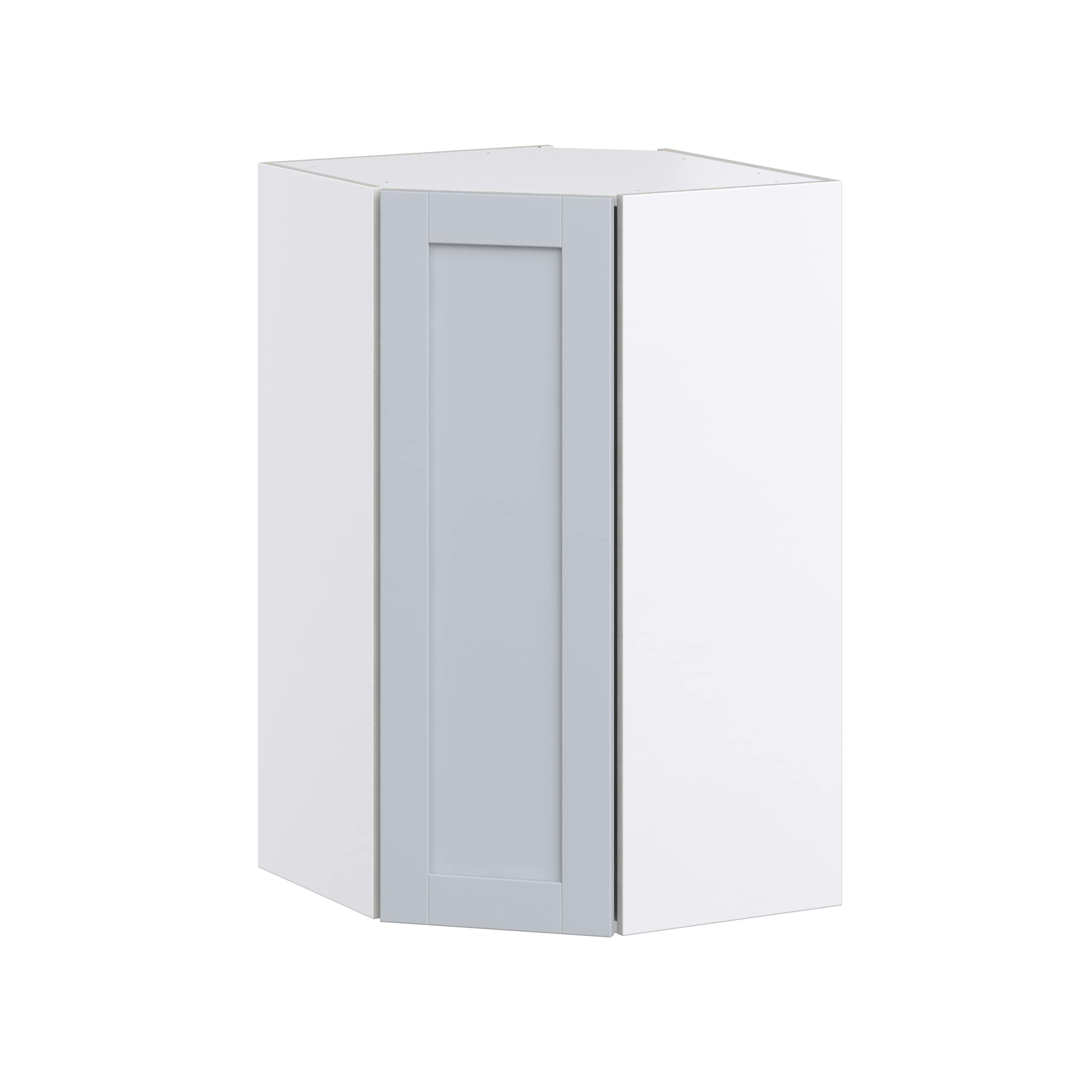 Hugo&Borg DSWA2440(L/R)-CH Charlesberg 24-in W x 40-in H x 14-in D Light Gray Diagonal Diagonal Corner wall Fully assembled Cabinet (Recessed Panel Shaker)