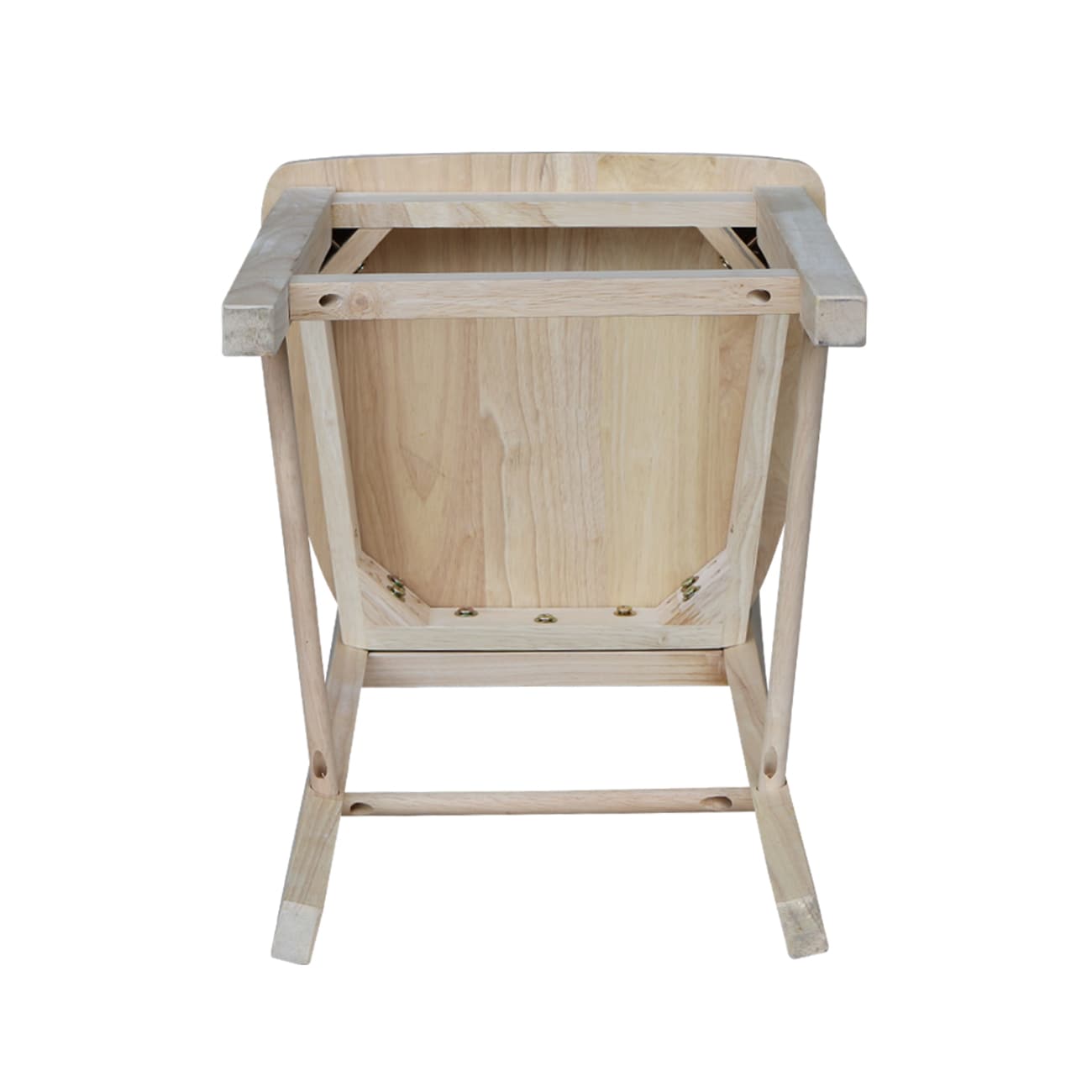 Traditional Unfinished Solid Parawood 24" Madrid Barstool