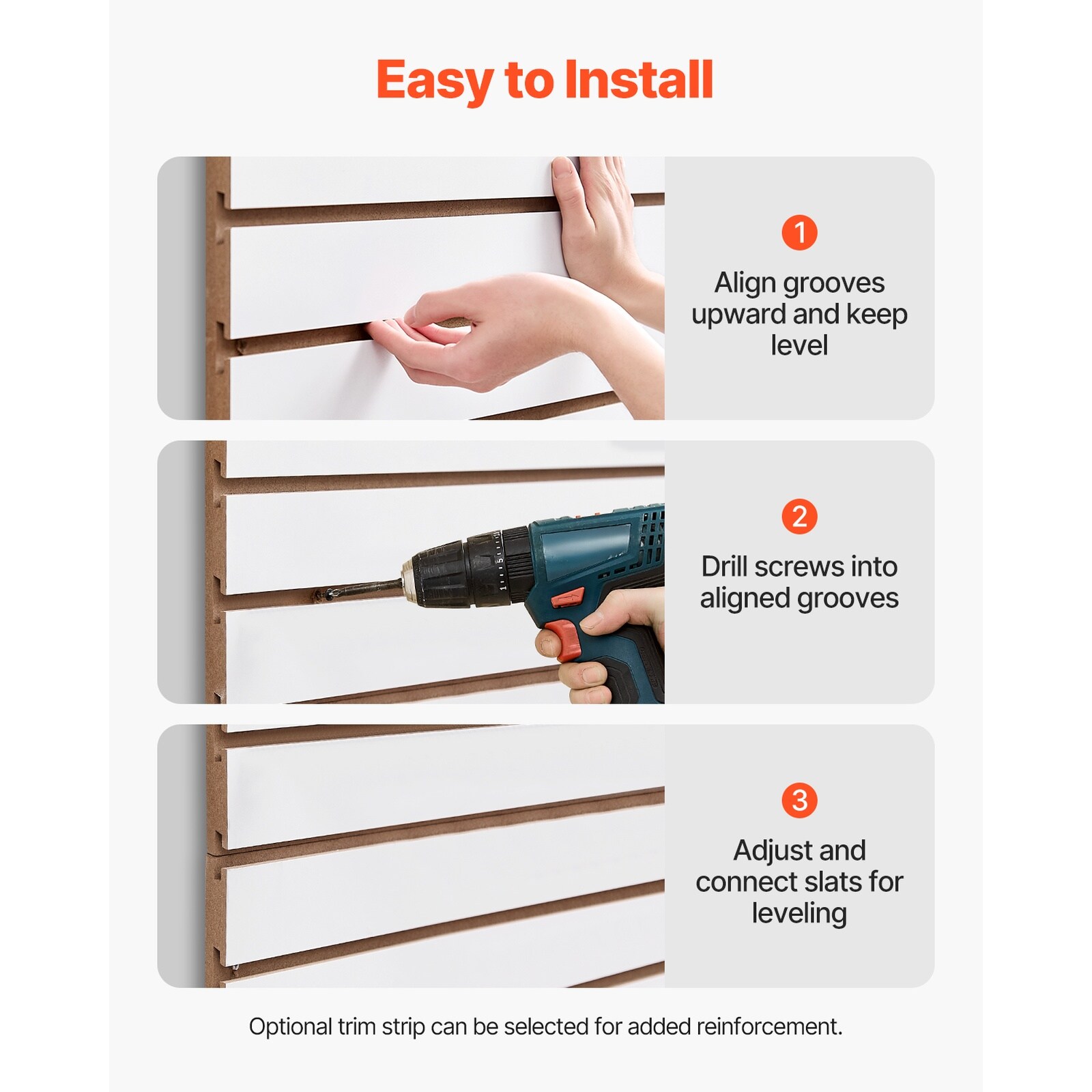 GIVIMO Slat Wall Paneling 4 x 4-ft MDF Garage Slatwall 2-Pack with 3-in ...