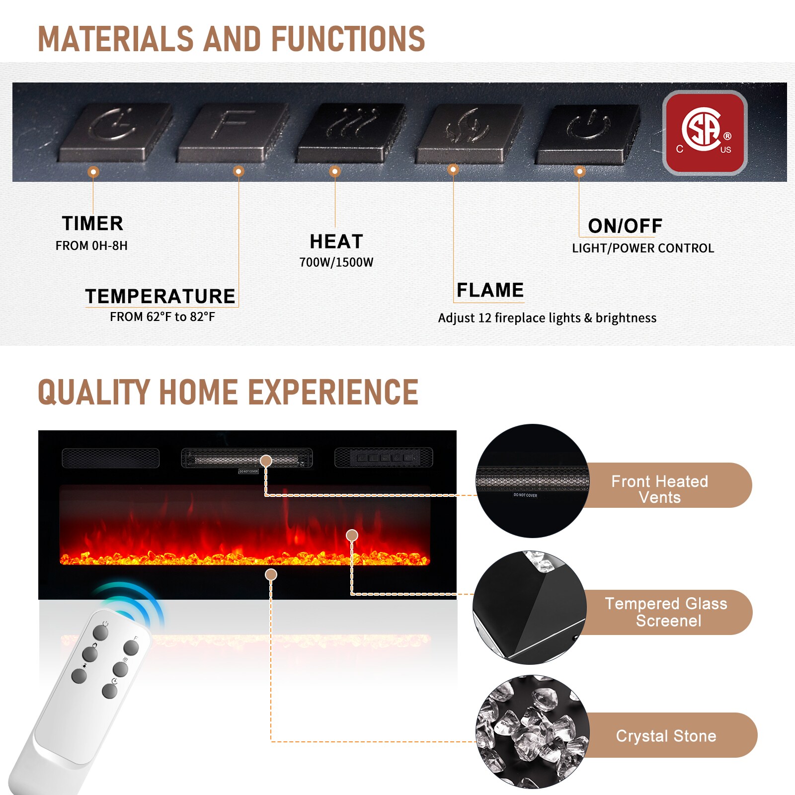 AOXUN H21025BR-15+H20024 Electric-Fireplaces - View #8