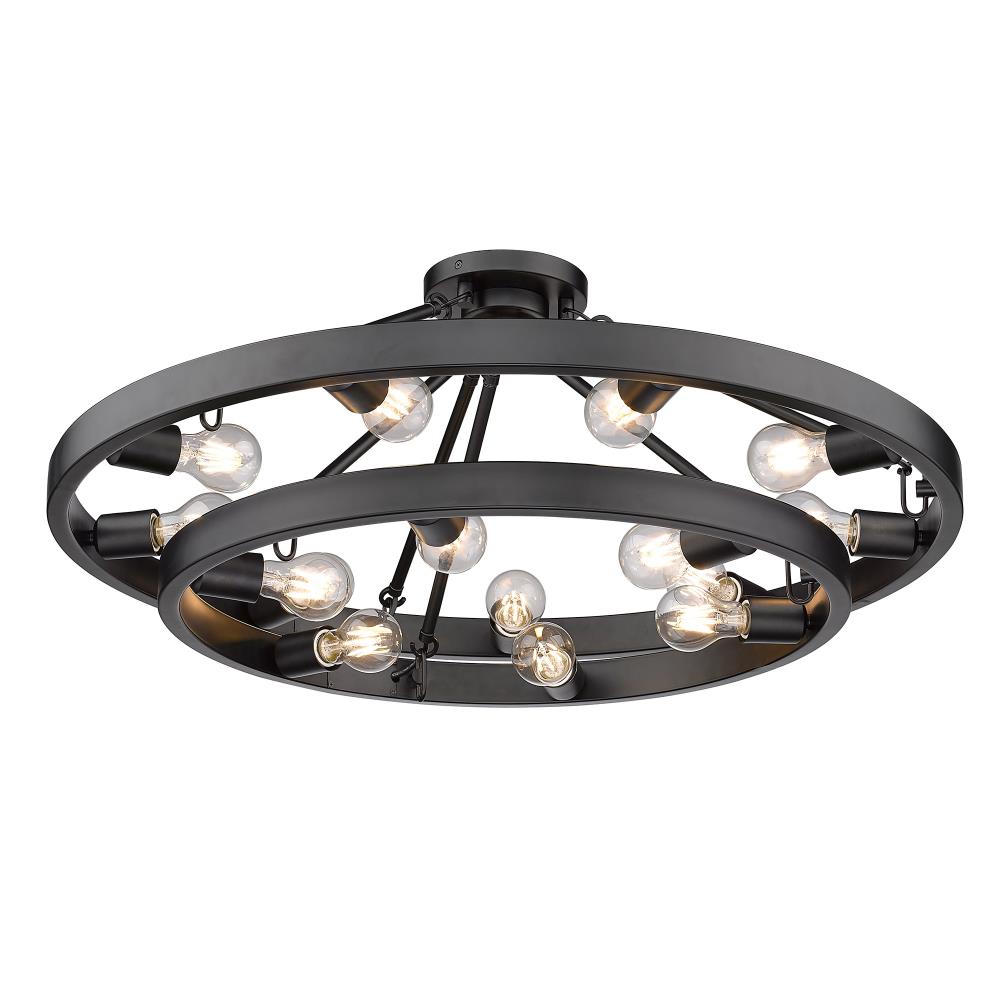 Golden Lighting 1019-96SF BLK flushmounts - View #3