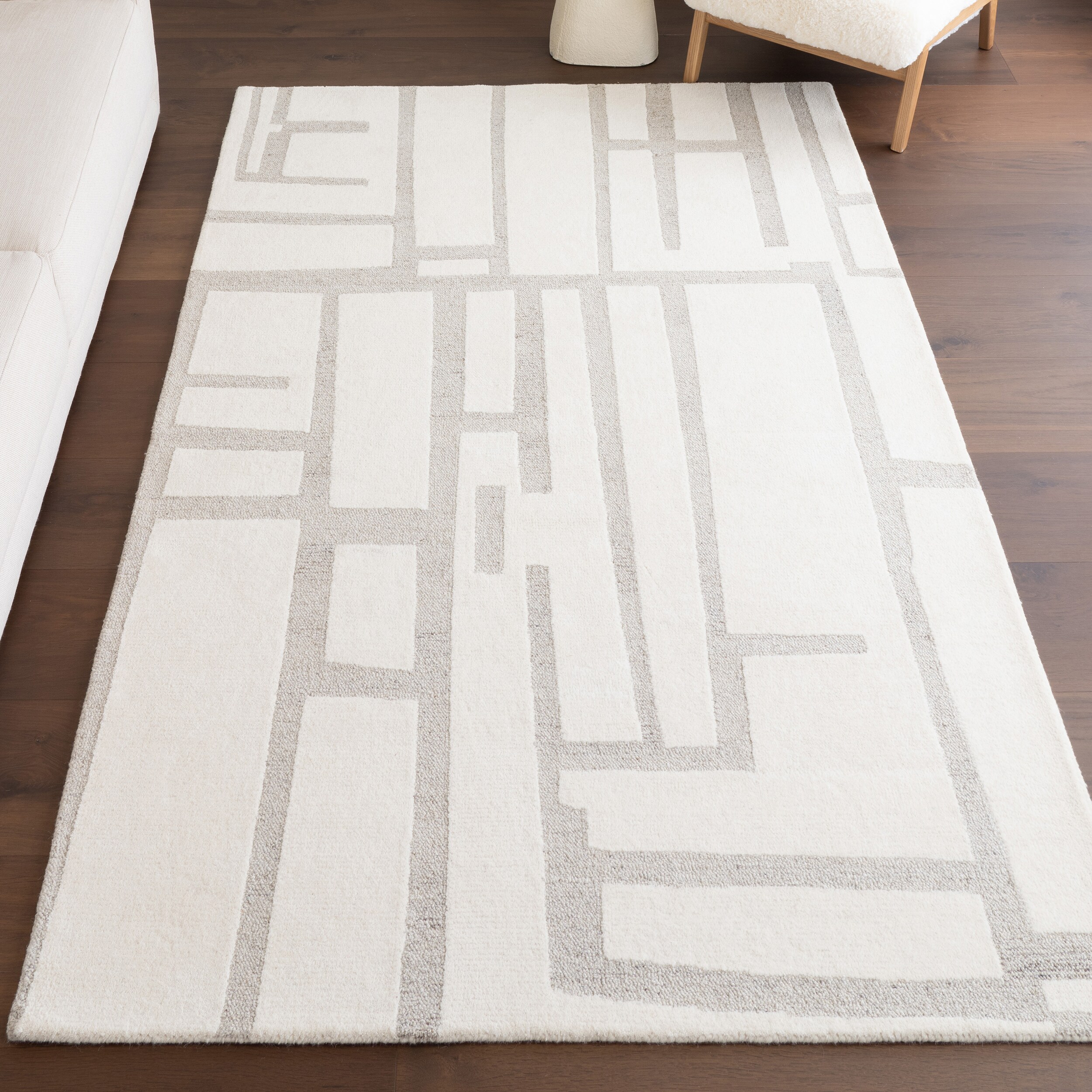 nuLOOM 200JVRT01A-9012 Aeris Modern Geometric 9ft. x 12ft. Ivory Area Rug