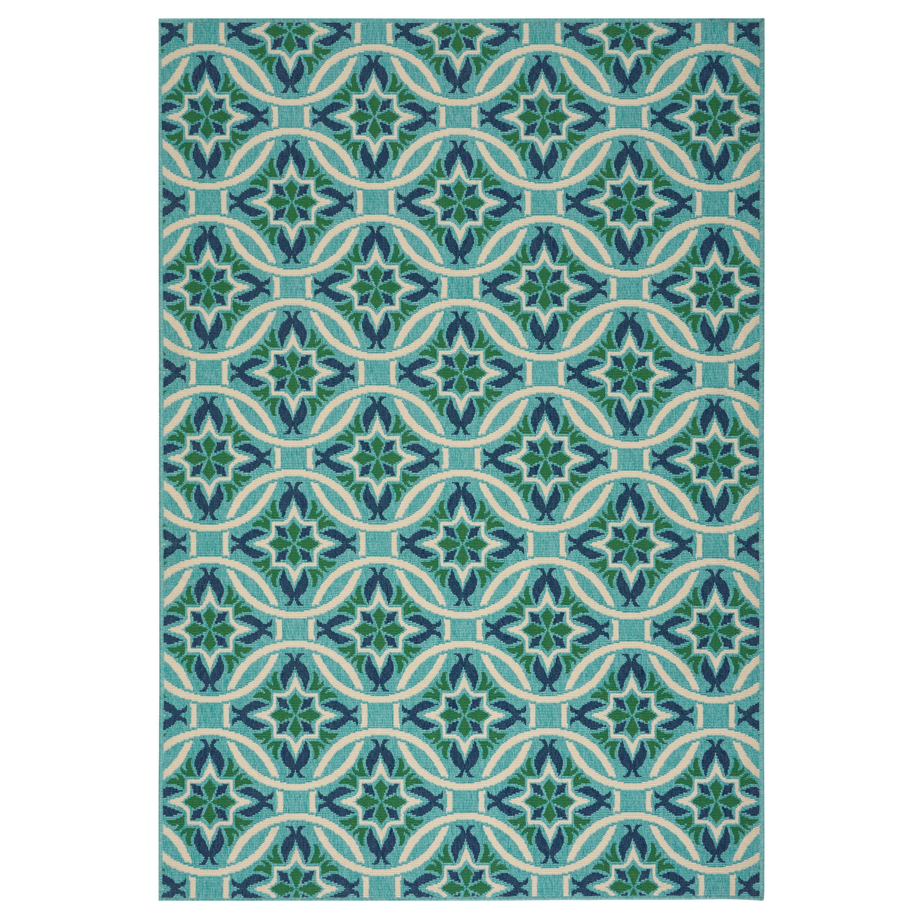 ToolCat NGG39-21-MT 5 x 8 (ft) Polyester Blue Rectangular Indoor/Outdoor Area rug