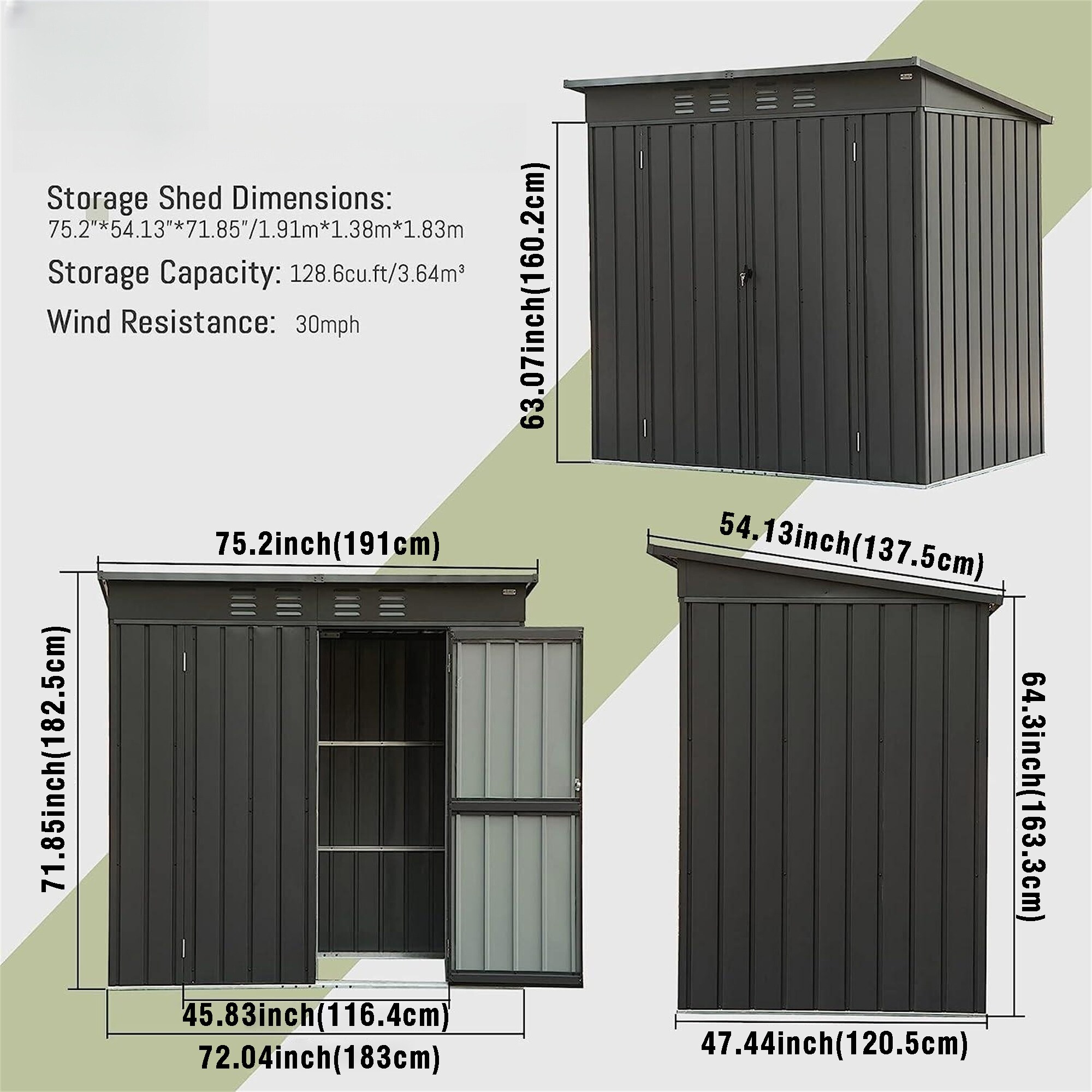 Kahomvis CREF-QP211-33 Metal-Storage-Buildings-Sheds - View #3