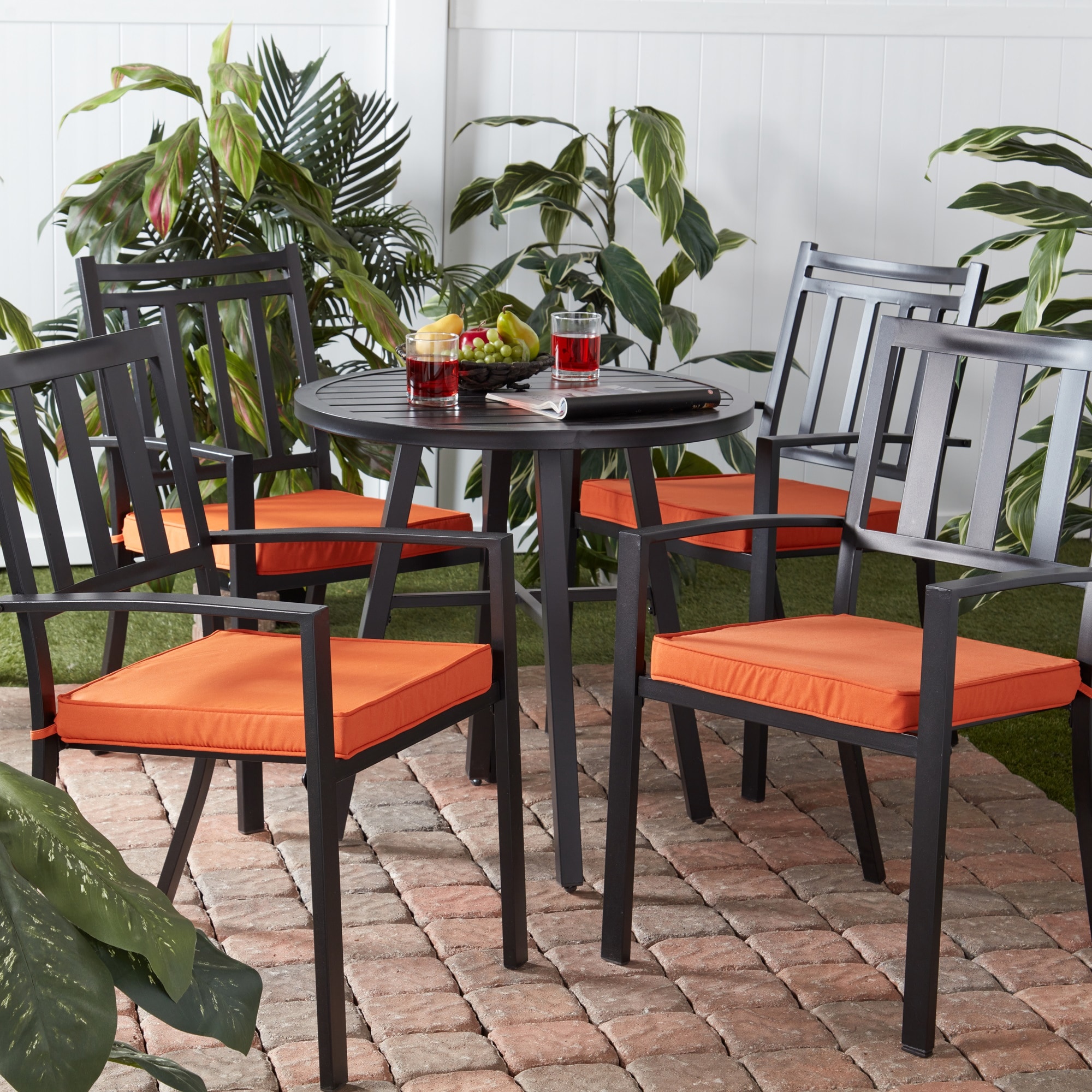 Greendale Home Fashions OP2100S4-RUST Patio-Furniture-Cushions - View #2