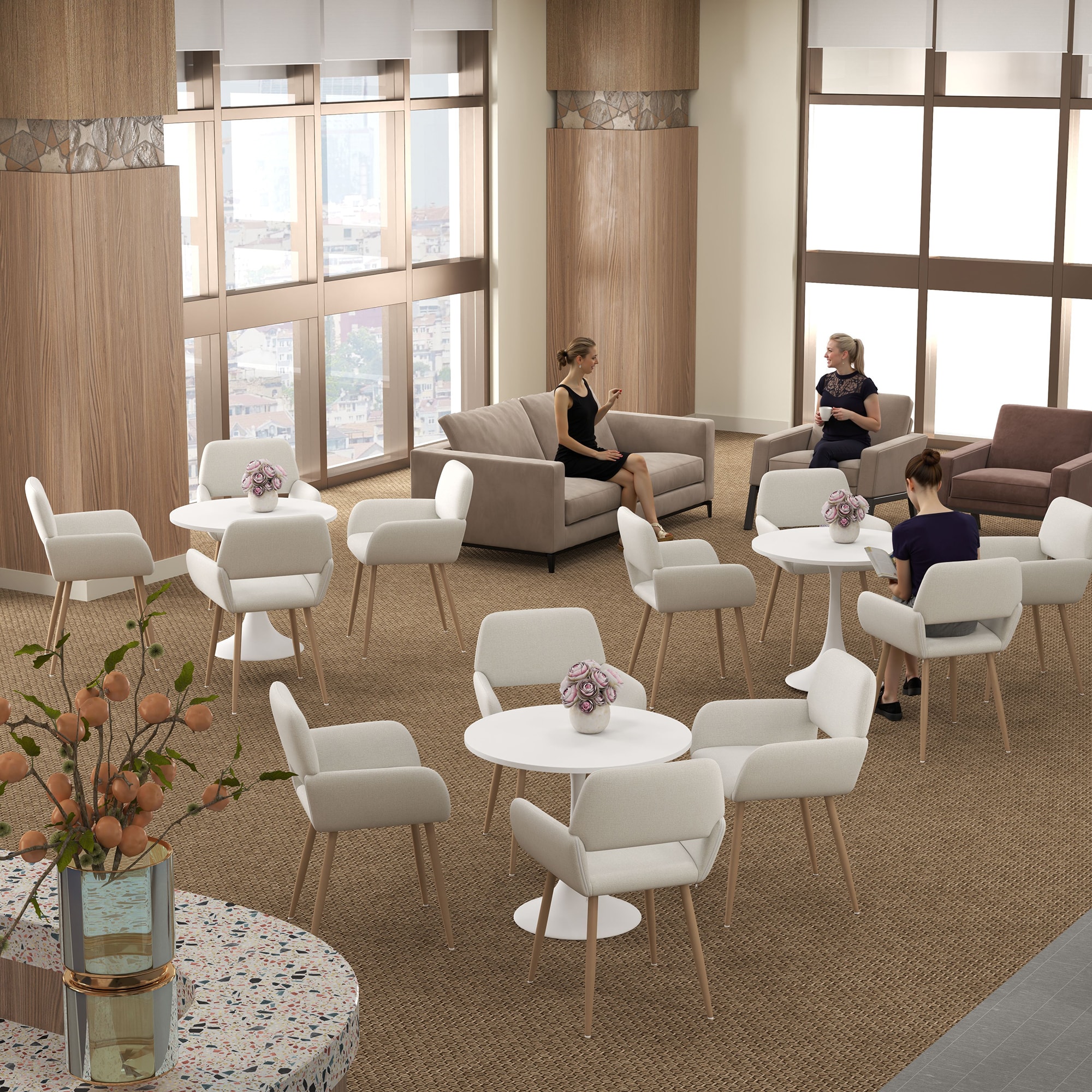 Homy Casa MAYFAIR BEIGE 4 Dining-Chairs - View #3