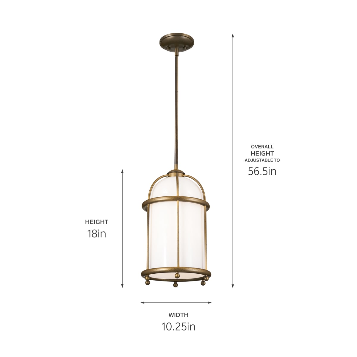 Elegant Farmhouse 1-Light Character Bronze Pendant with Opal Glass