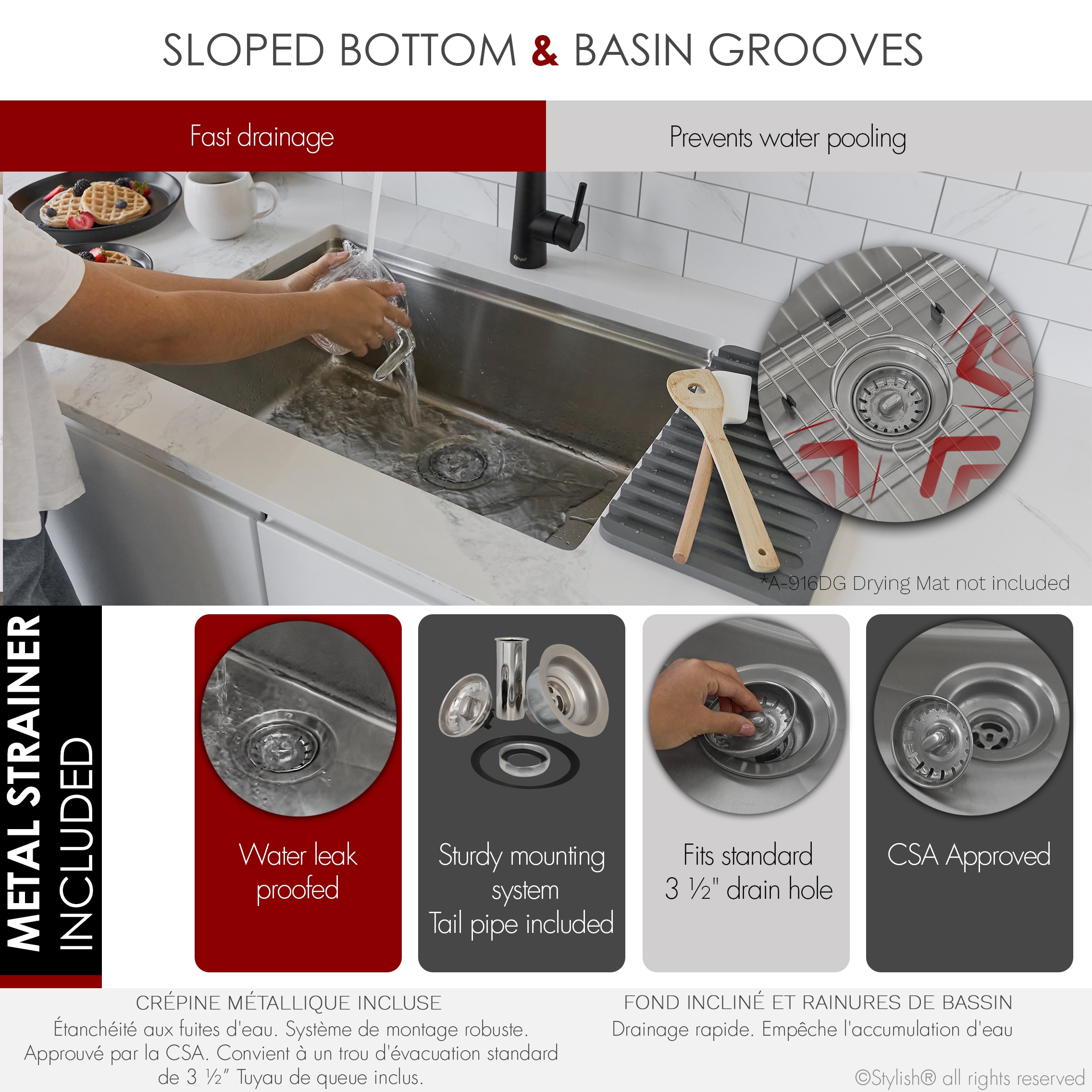 Stylish S-131W Kitchen-Sinks - View #4