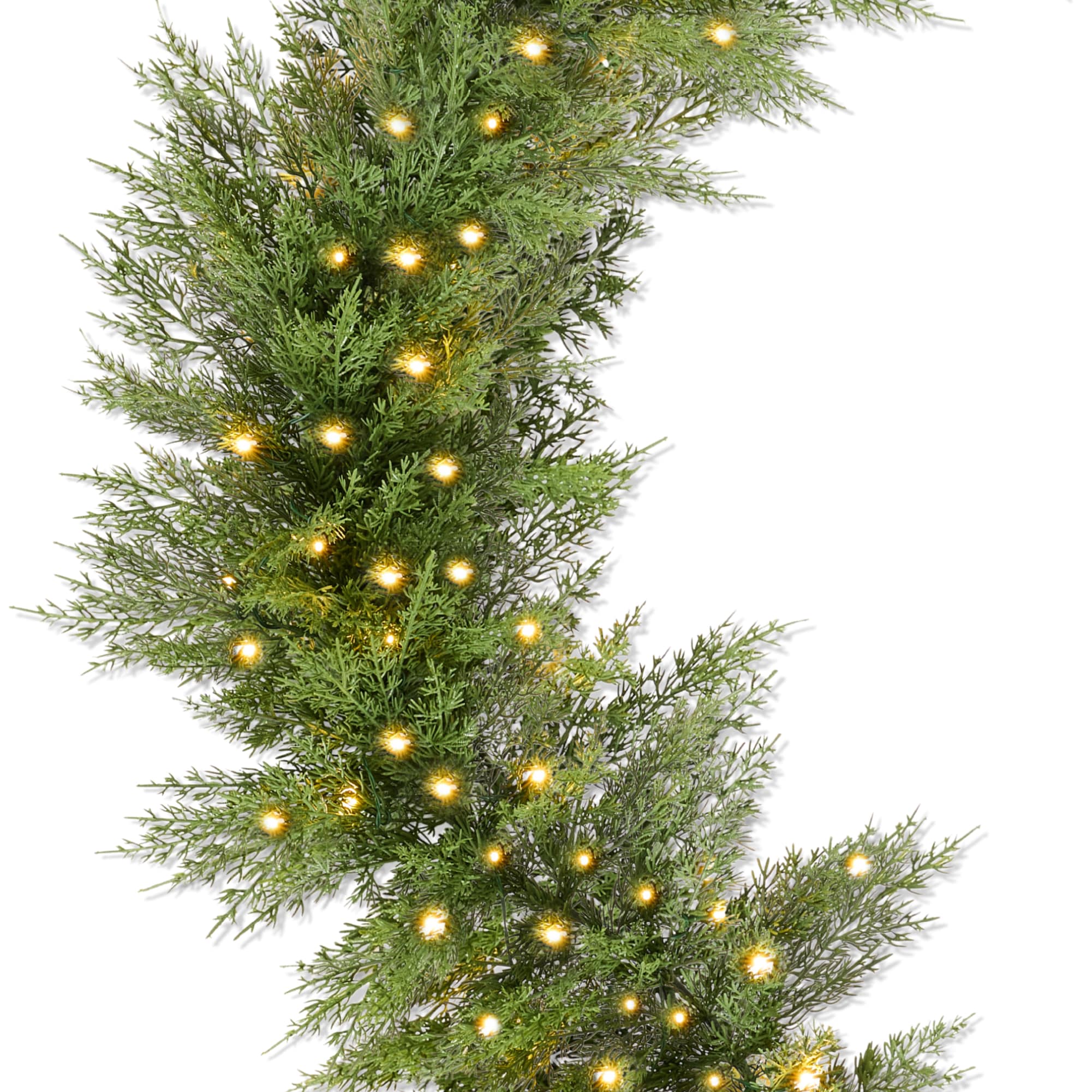Best Choice Products - Pre-Lit Cedar Cypress Christmas Garland w/ Twinkling LEDs 9Ft Realistic I...