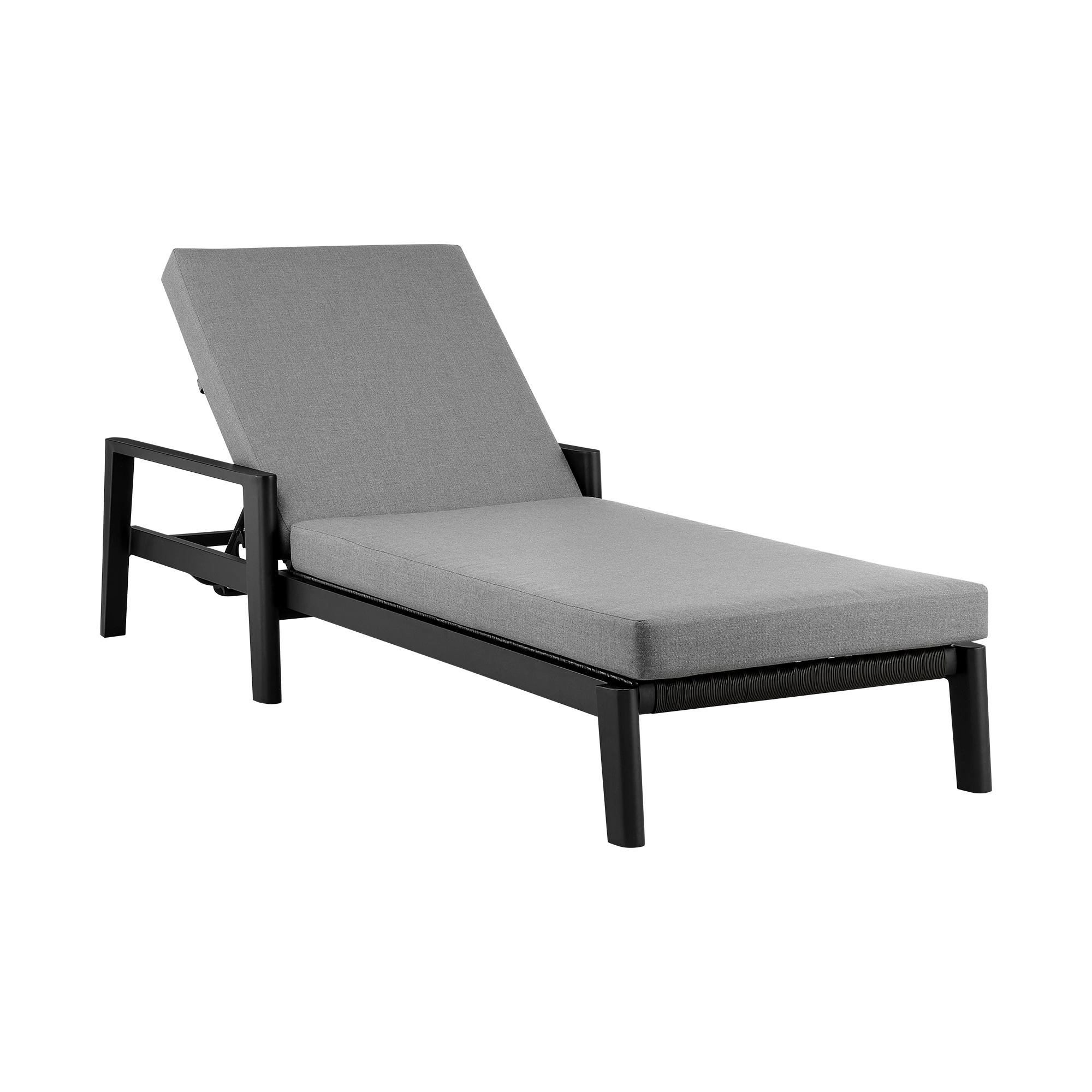 Armen Living LCCCLOBL Powder-coated Metal Frame Chaise Lounge Chair with