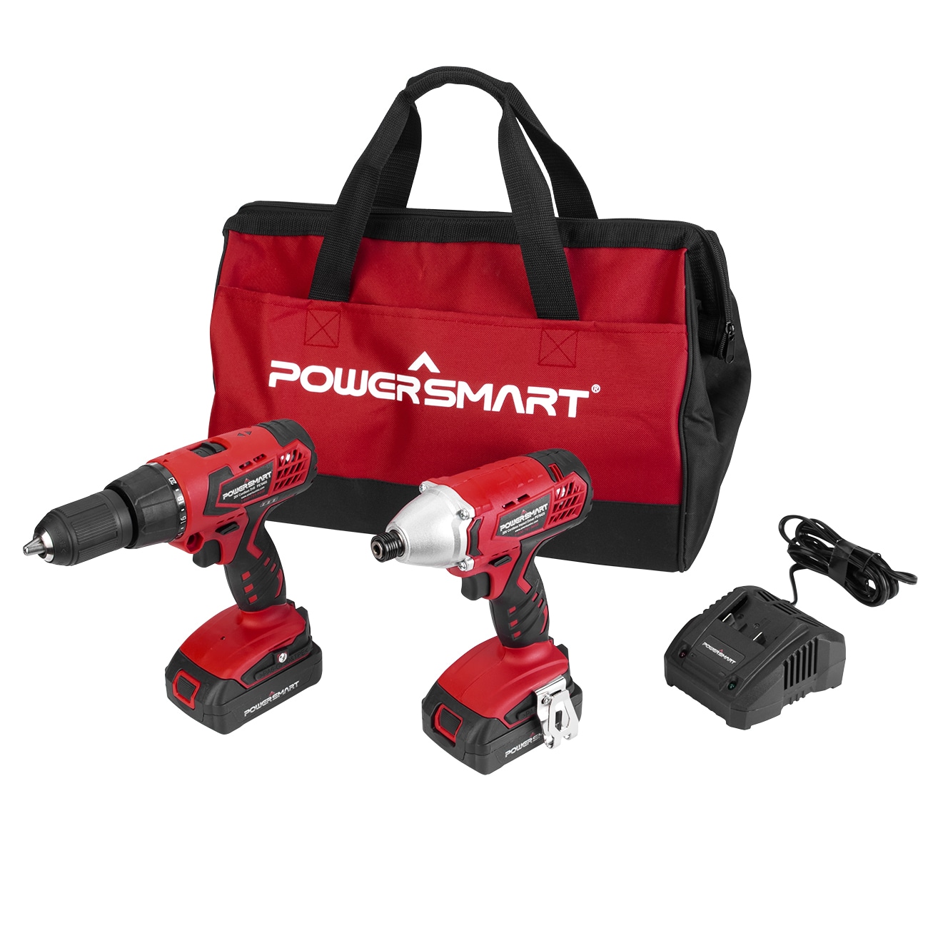 PowerSmart PS76300C 2-Tool Power Tool Combo Kit (2-Batteries Included and Charger Included)