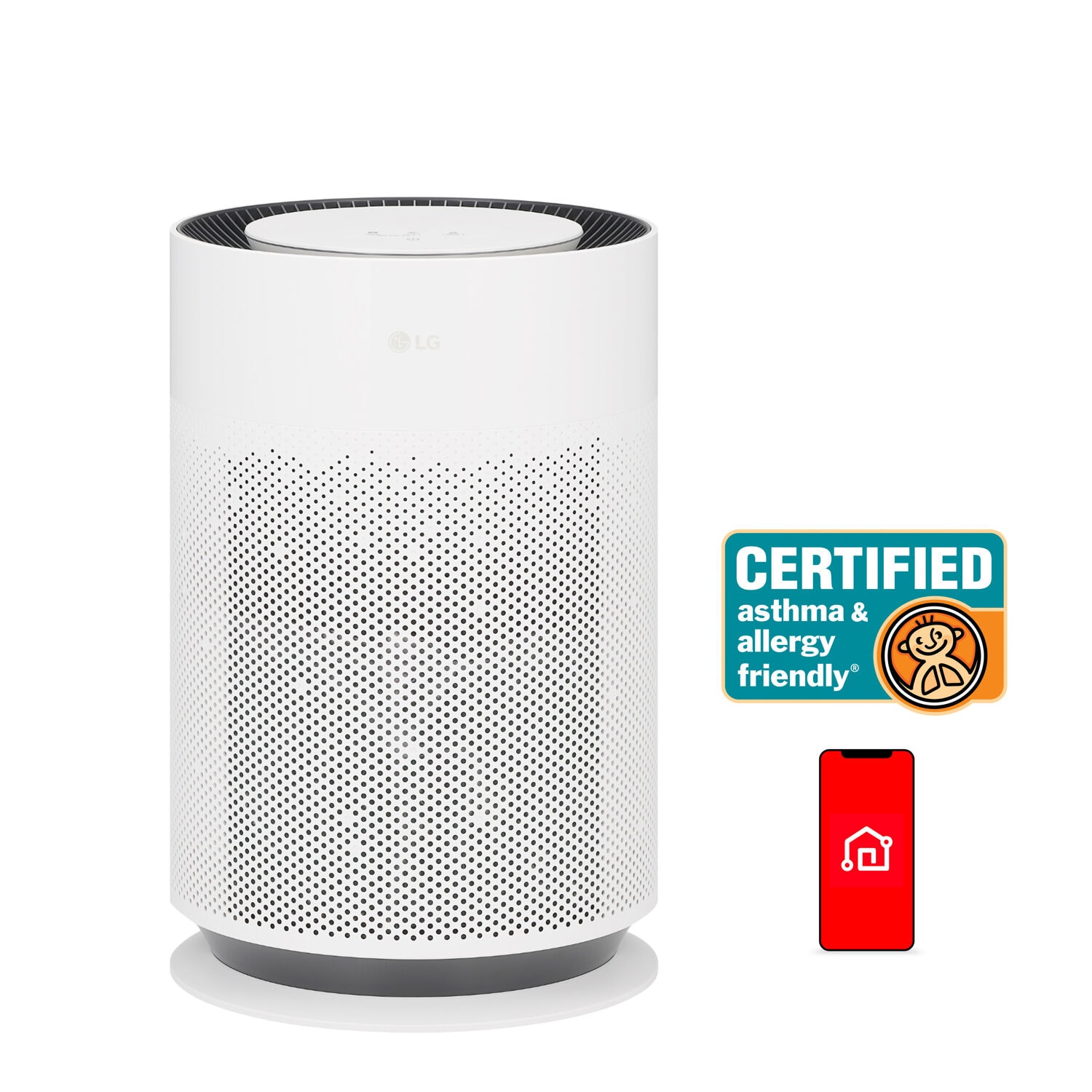 LG -  PuriCare 360 Smart Air Purifier with 360 True HEPA Filtration WiFi and Air Quality Monitor ...