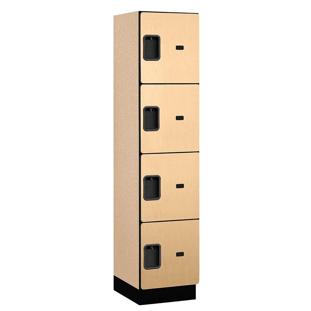 SALSBURY INDUSTRIES 18-24168MAP 18 -in Wide Four Tier Designer Wood Locker- 1 Wide- 6 -ft High- 18 -in Deep- Maple