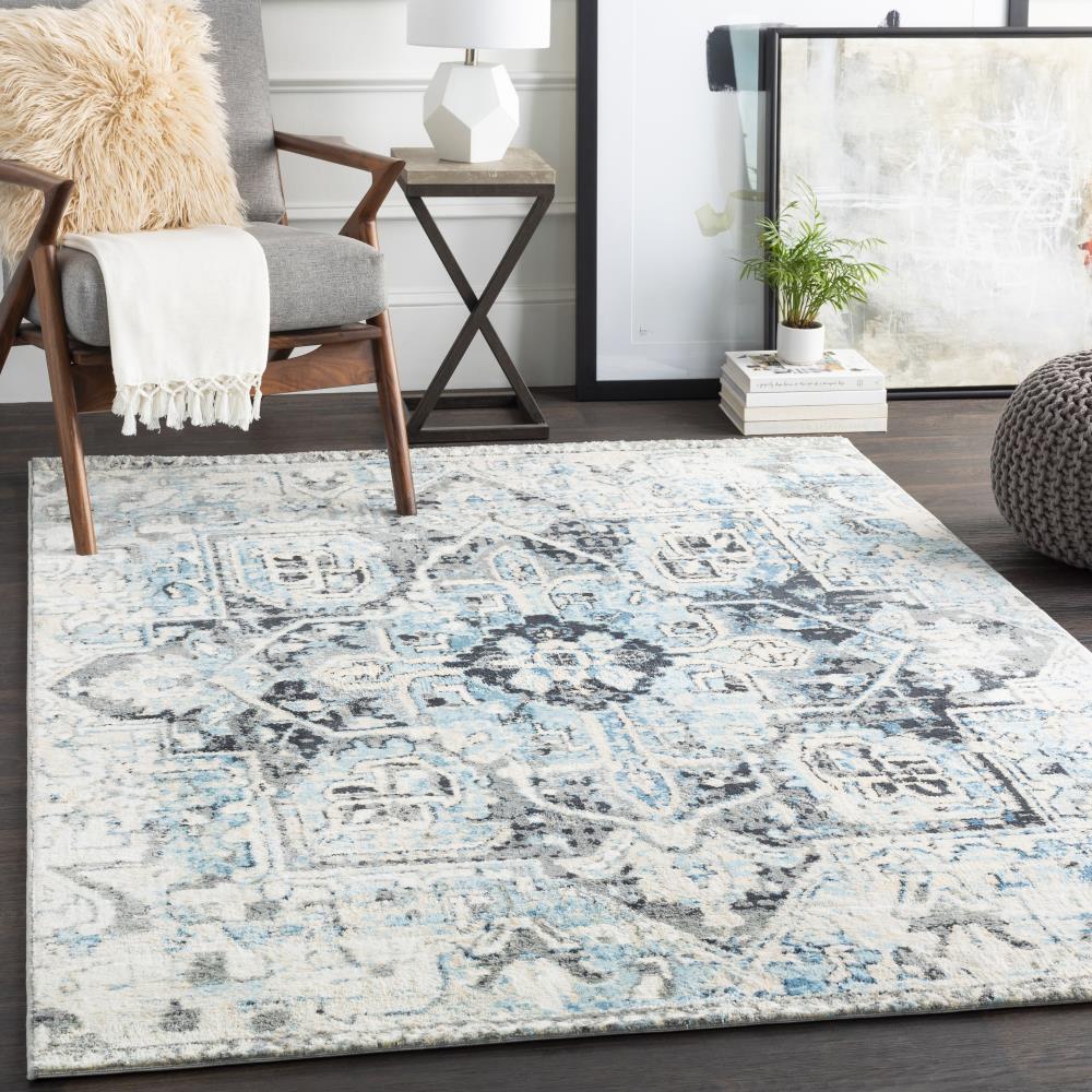 Surya Apricity 5 x 8 Blue Indoor Medallion Oriental Area Rug in the ...