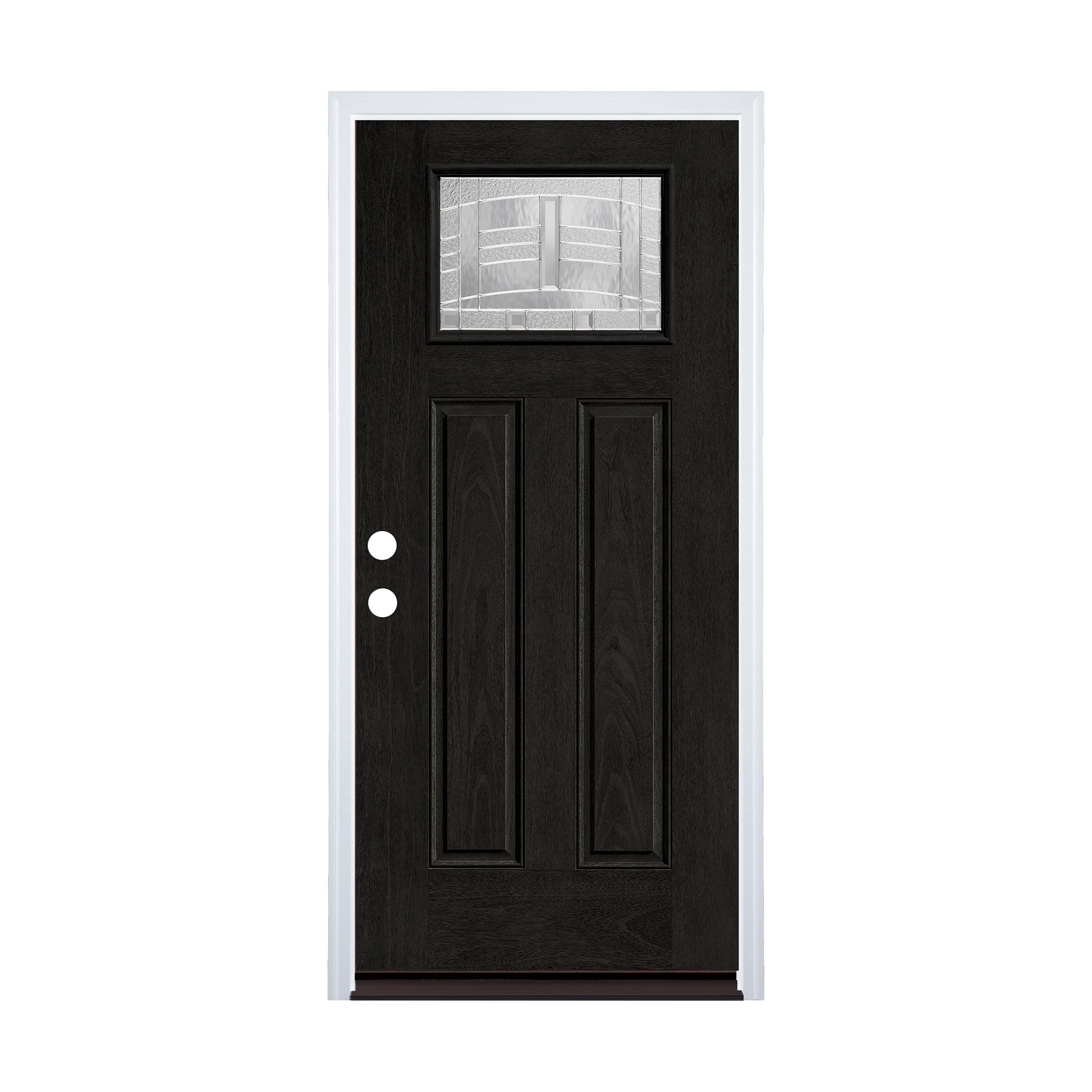 Therma-Tru MAPLE PARK 36-in x 80-in Fiberglass 1/4 Lite Prehung Front Door with Brickmould Insulating Core