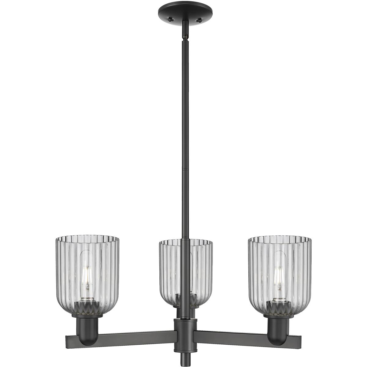 Innovations Lighting -  716-3CR-BK-G559-5SM Bridal Veil Chandelier Matte Black