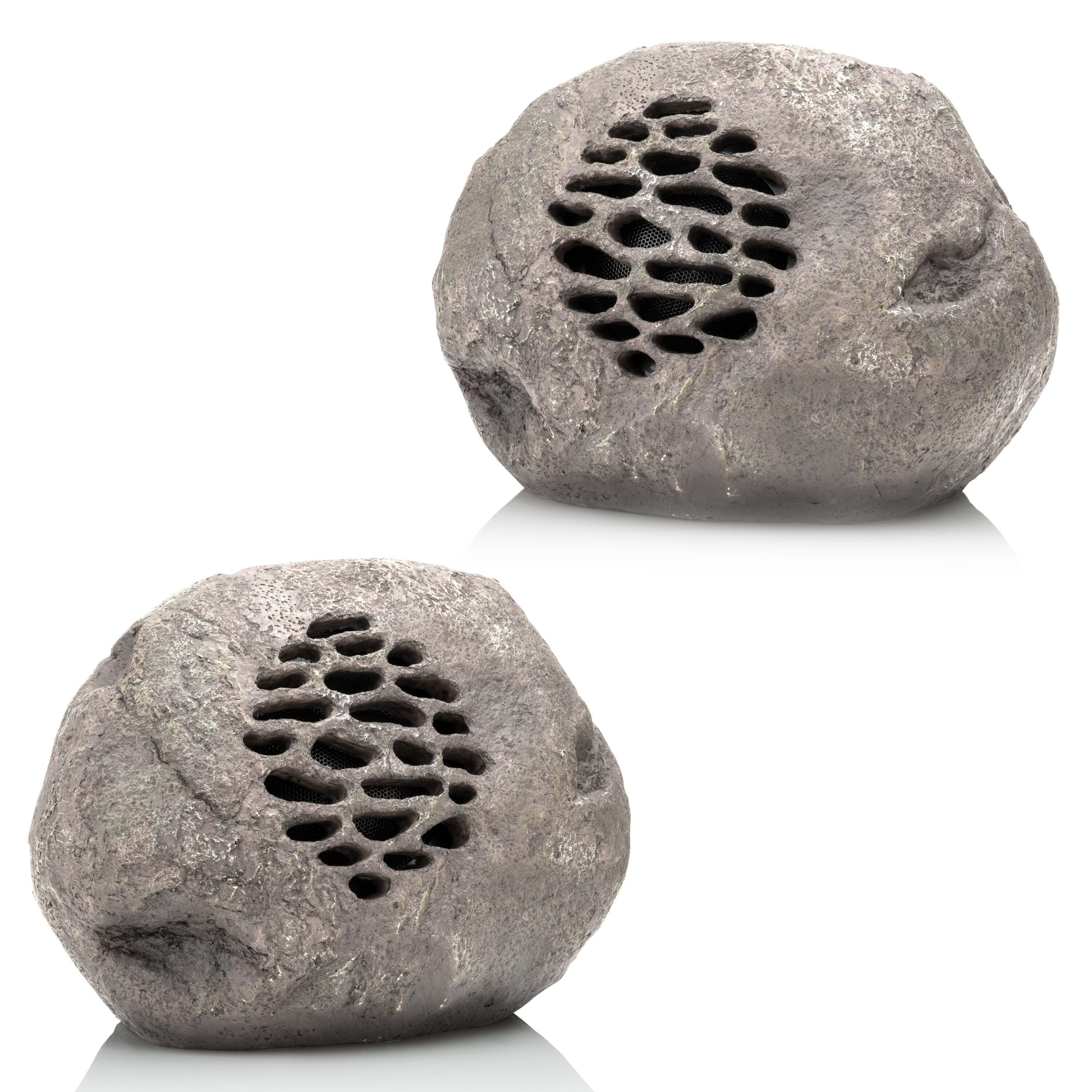 Alpine Corporation QLP952SLR-GR-2 Smart Bluetooth Outdoor Computer Speaker in Gray 2 Speaker Set