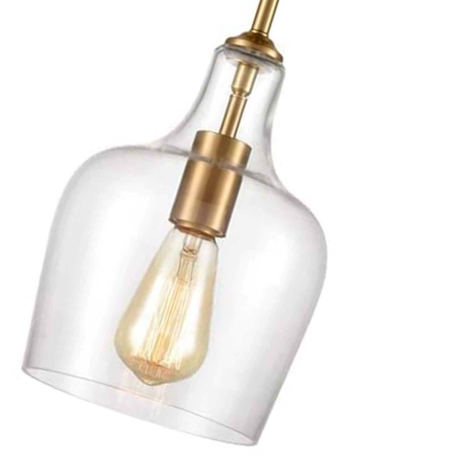 Modern Brass and Clear Glass Mini Pendant Light