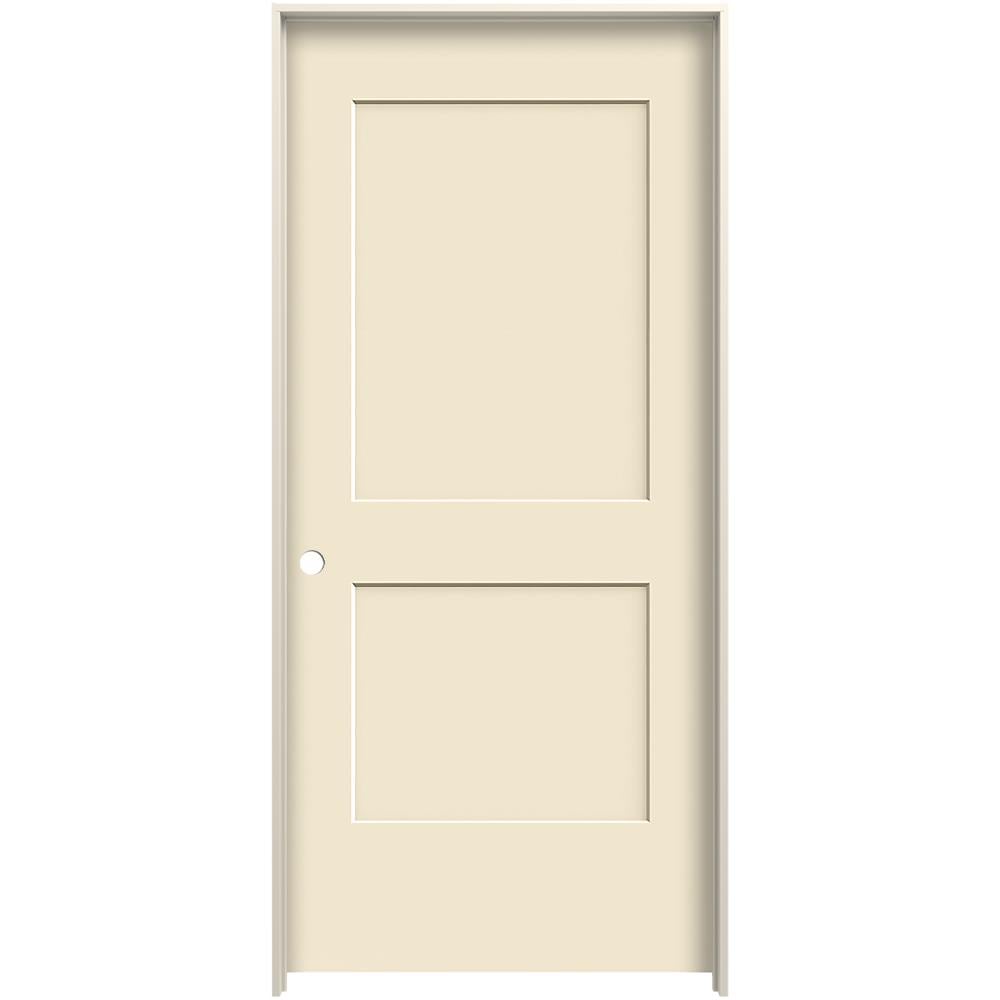 JELD-WEN LOWOLJW226100237 32-in x 80-in Bisque Solid Core 2-panel Square Right Hand Smooth Prefinished Molded Composite Flat Jamb Single Prehung Interior Door