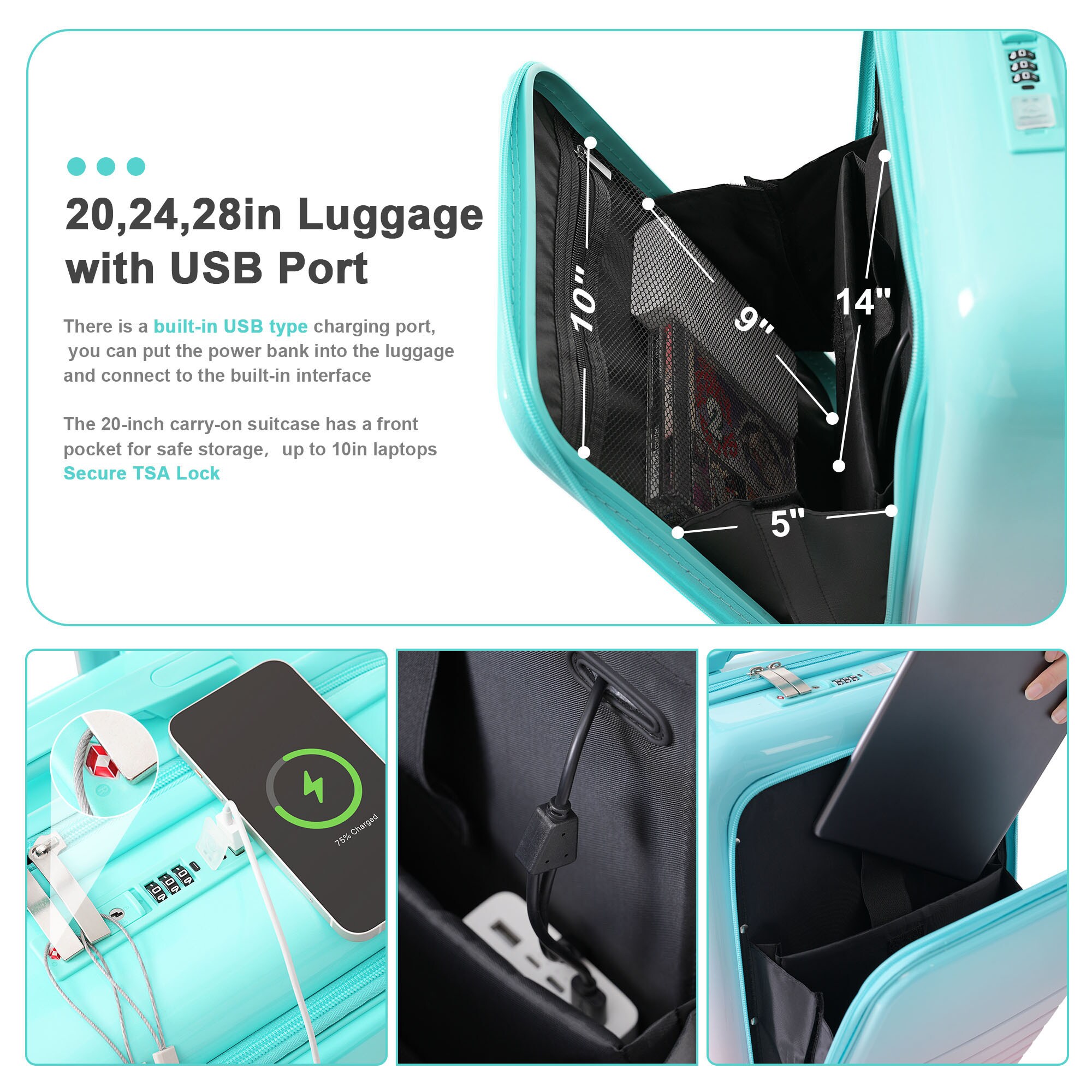 SINOFURN SYD9600003LB Luggage-And-Luggage-Sets - View #5