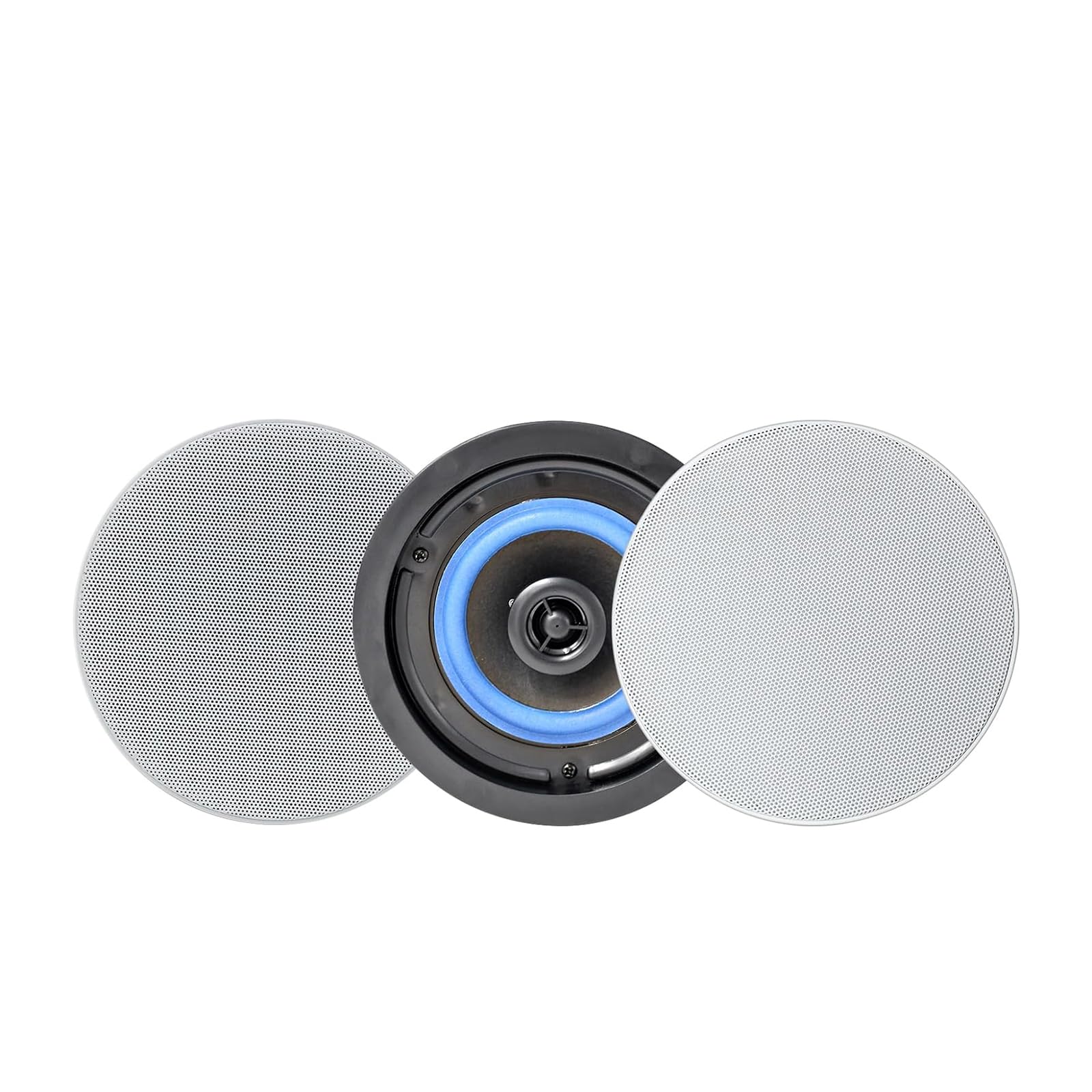 Lukvuzo 4 Inches Flush Mount Two Way Full Range In Wall Bluetooth Ceiling Speakers for Indoor Outdoor Use Bath Kitchen Bedroom Covered Porches #LLU0804L142