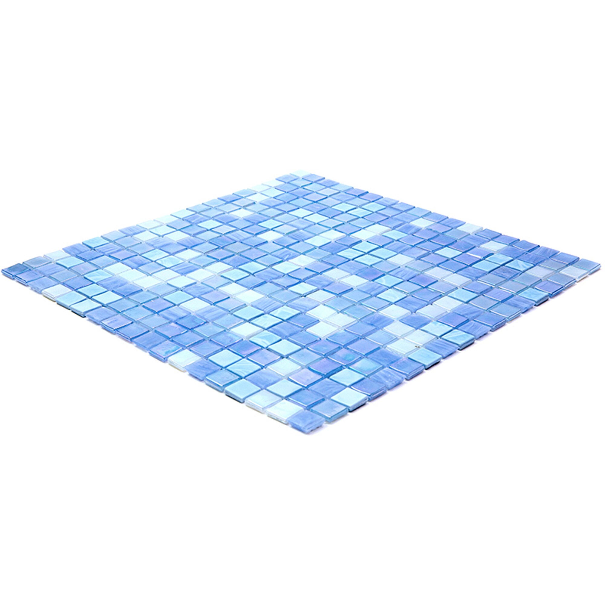 Sky Blue Iridescent Glass Mosaic Wall and Floor Tile