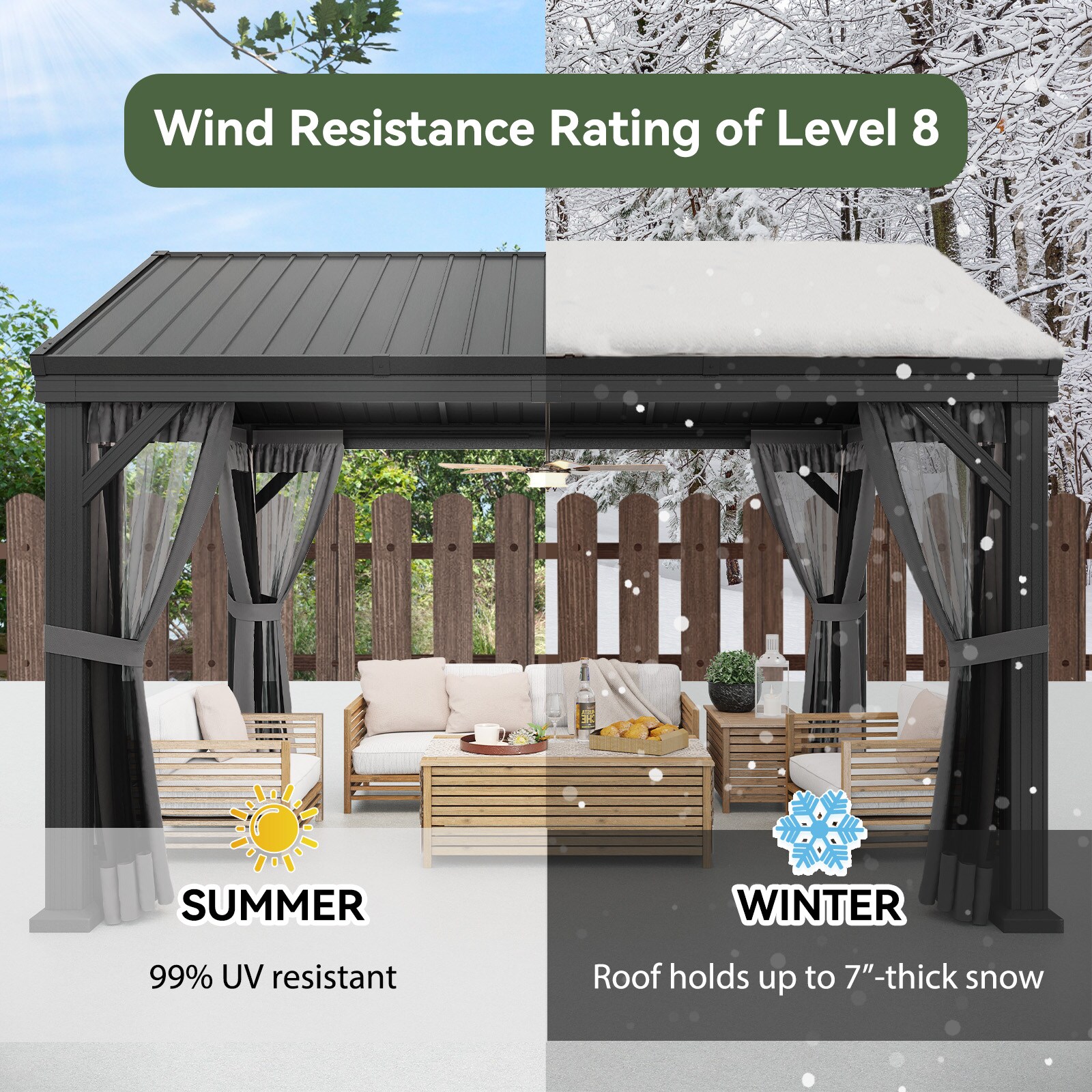 AOXUN AX-408G03 Wood-Resin-Gazebos - View #7