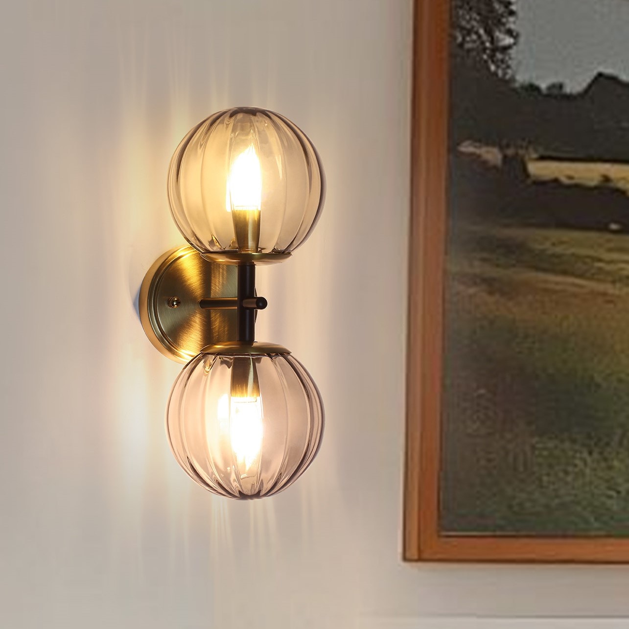 GZJunYo 5.9-in W 2 -Light Gold Modern/contemporary Wall Sconce