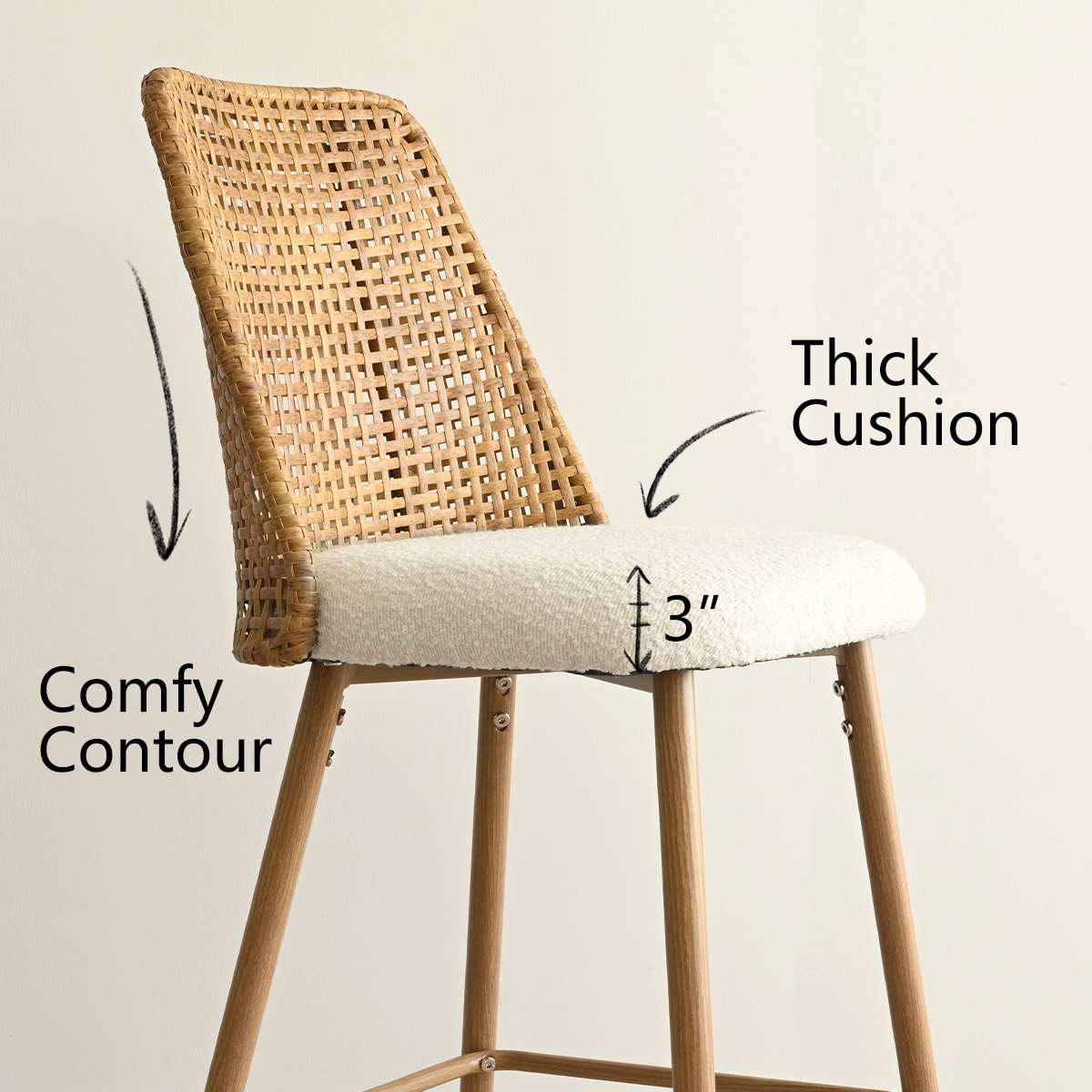 Maison Boucle NICE-MIDBAR-OAK-6 stools - View #7