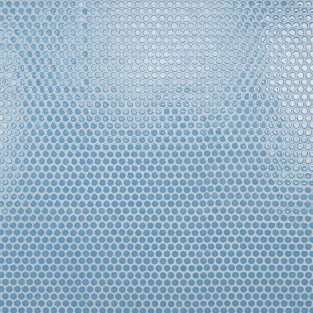 Affinity Tile S1FKOMPR42 Sample- Hudson Penny Light Blue 6-in x 6-in Glossy Porcelain Patterned Floor and Wall Tile