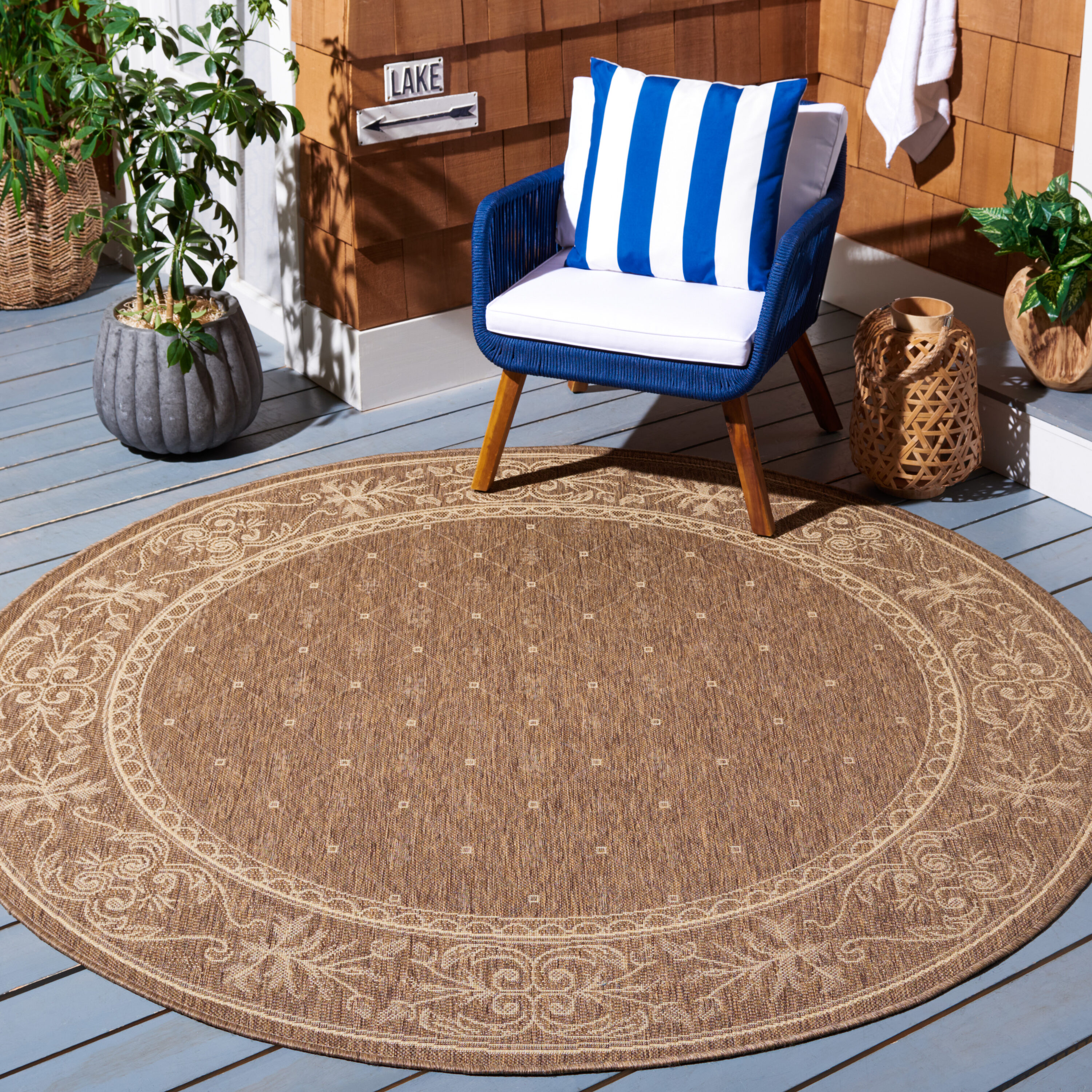 Safavieh - Courtyard 2326 Brown/Nat 5ft-3in x 5ft-3in Rug