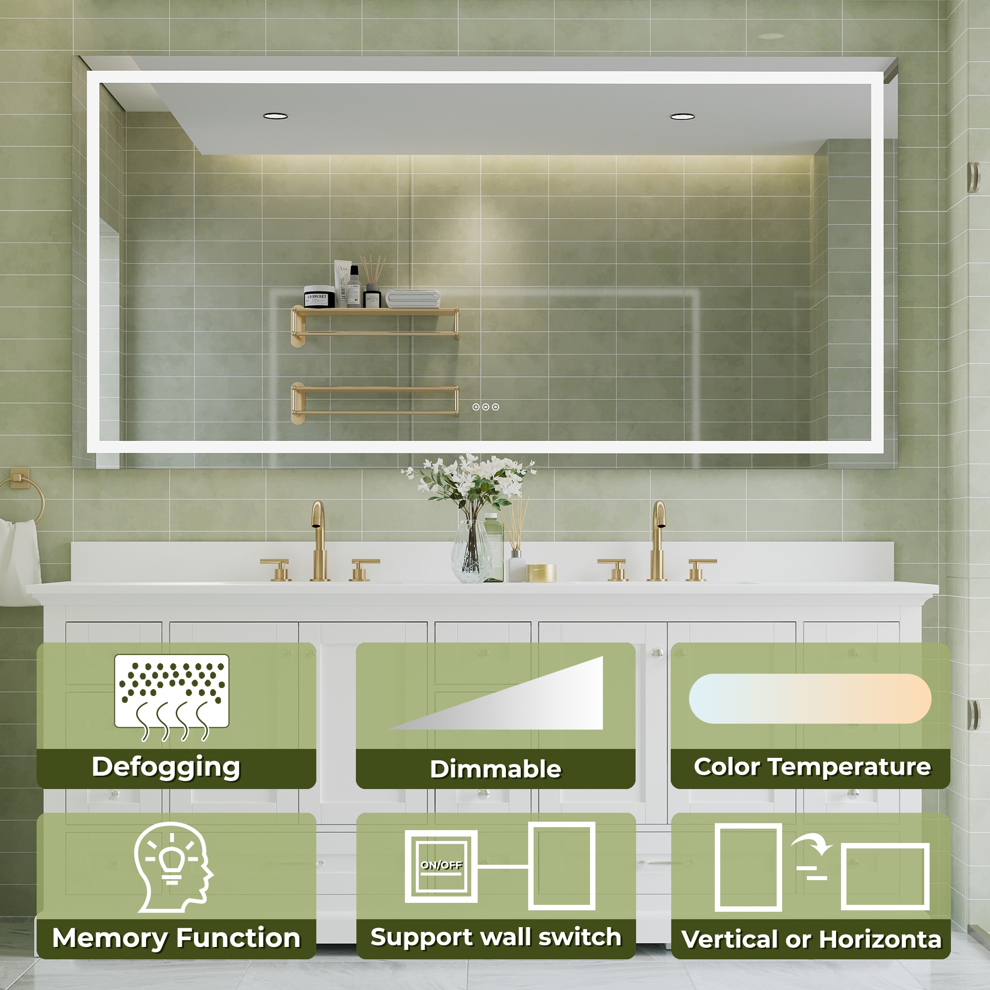 WELLFOR W1MRL8442 Framed-Bath-Mirrors - View #4